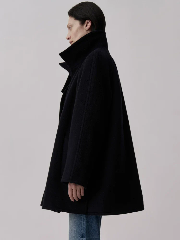 Funnel Collar A-Line Coat - Image 2