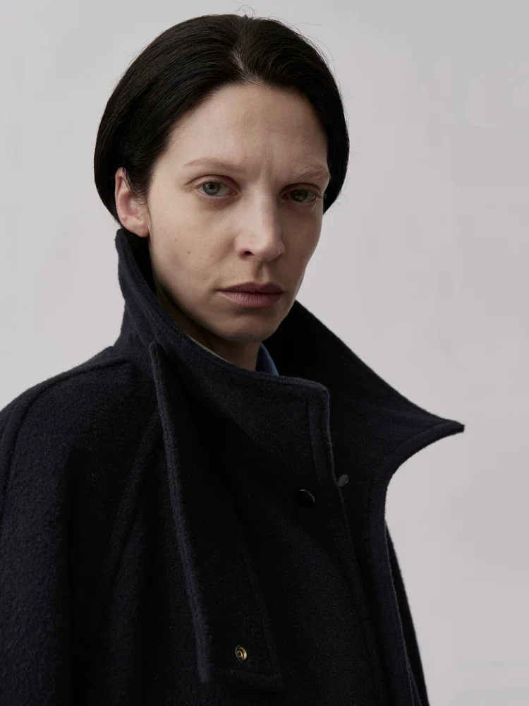 Funnel Collar A-Line Coat - Image 4