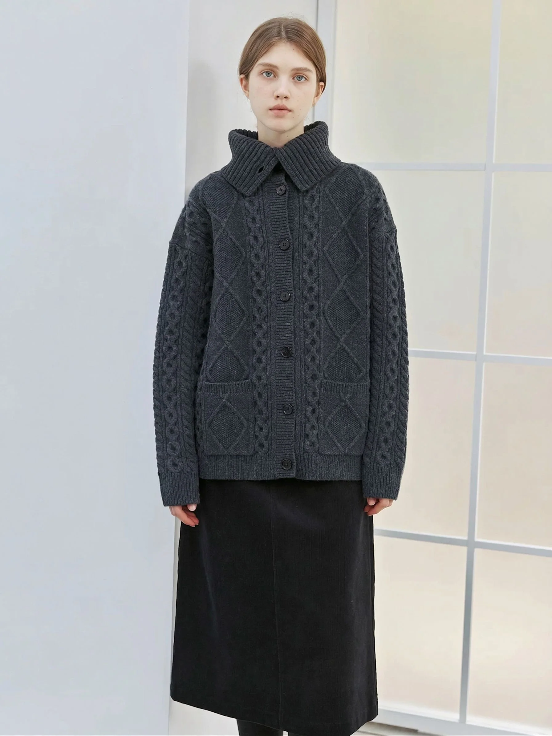 Funnel Collar Cardigan - Image 3