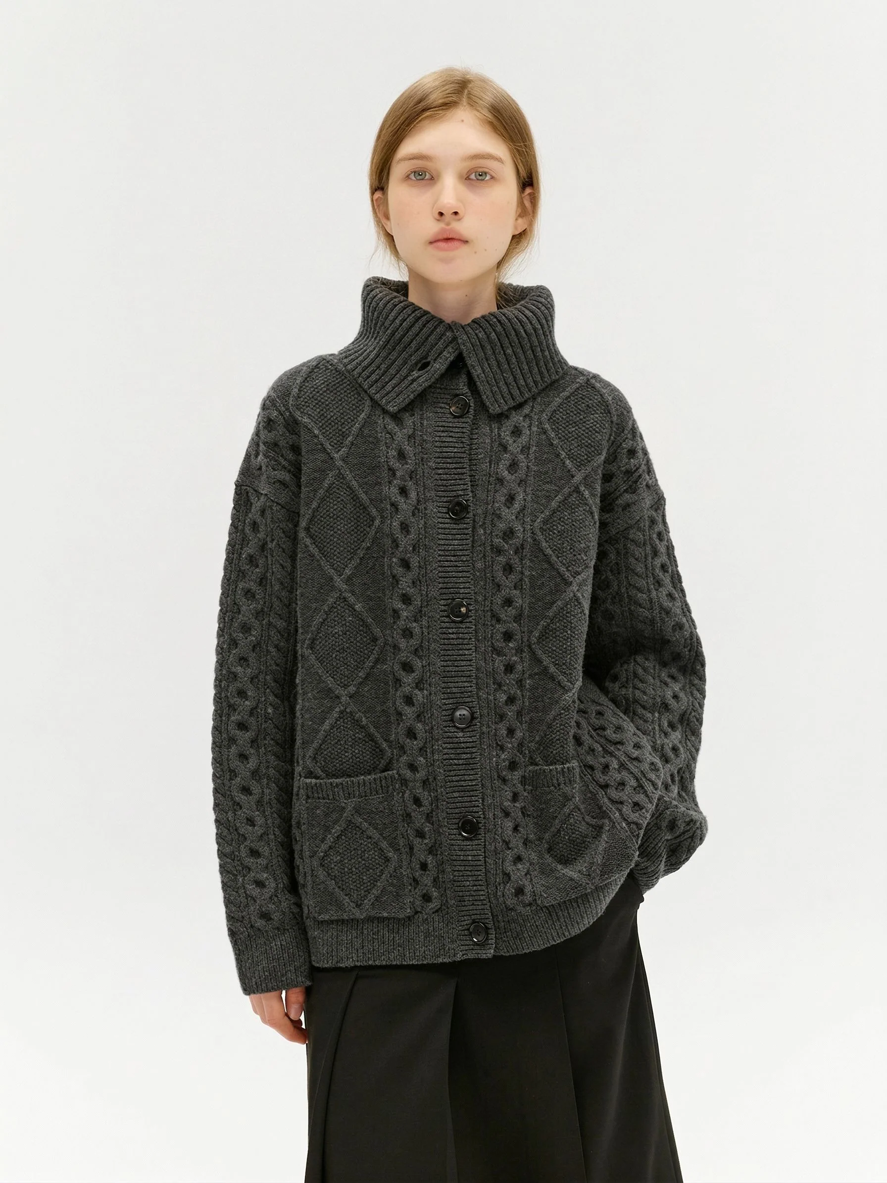 Funnel Collar Cardigan - Image 4