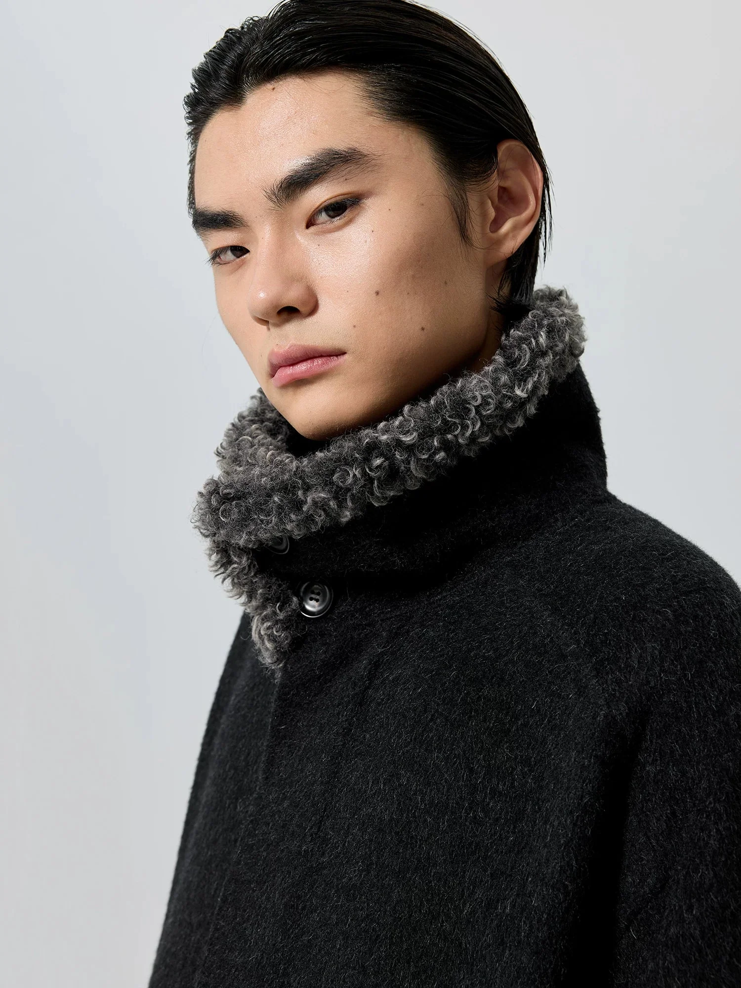 Funnel Collar Double-Faced Wool Coat - Image 5