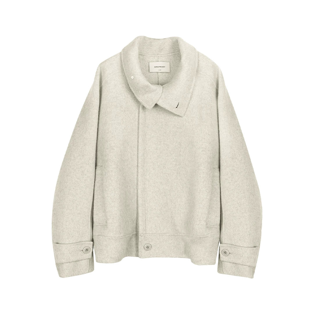 Funnel-Neck Double-Faced Wool Jacket - Image 7