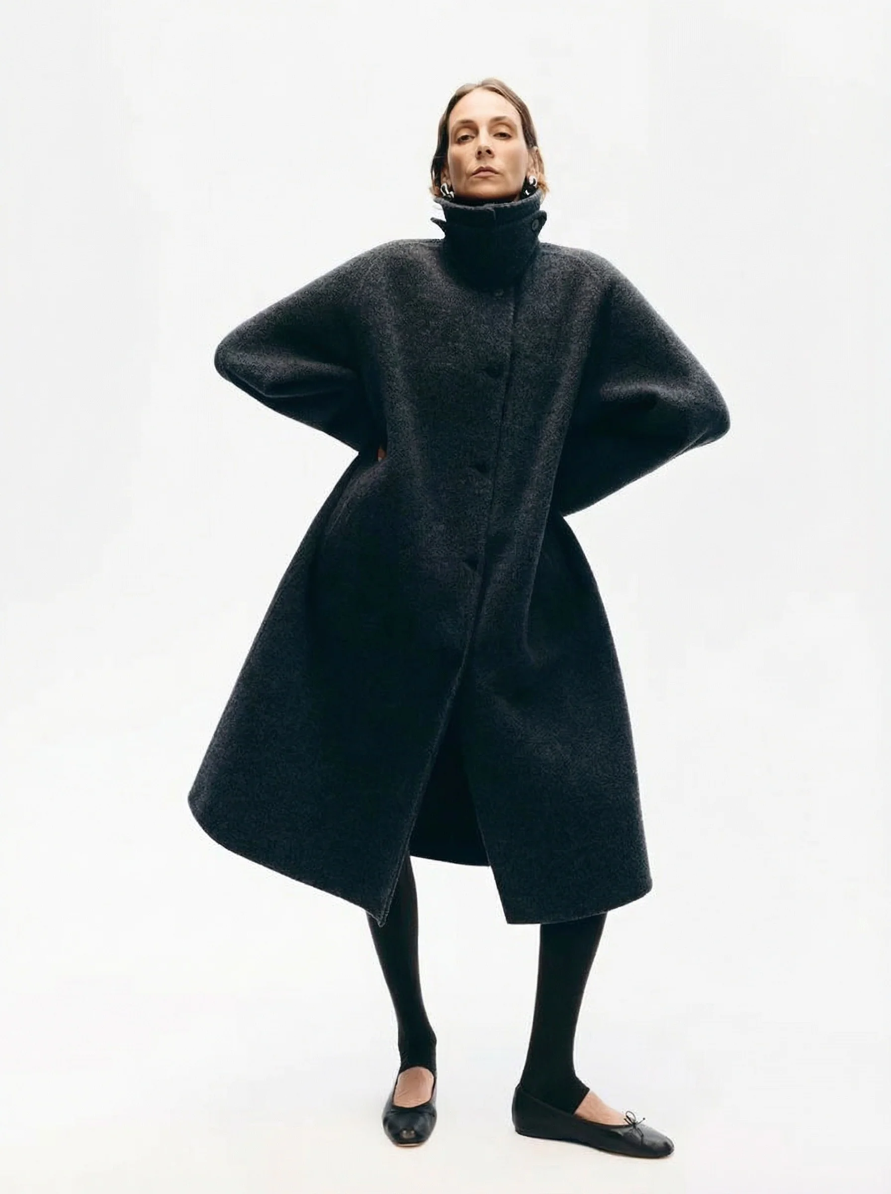 Funnel Neck Overcoat