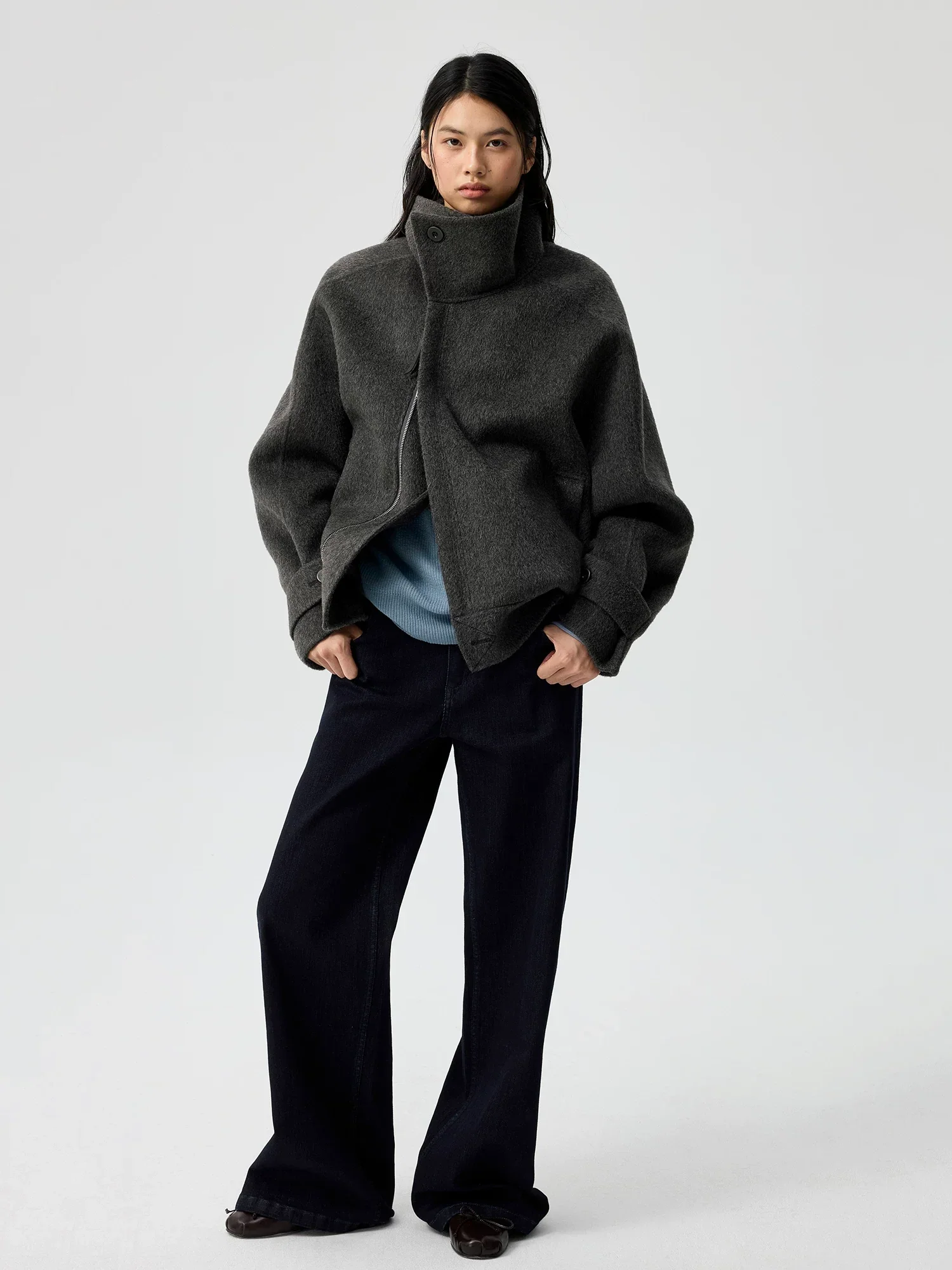 Funnel-Neck Wool-Blend Jacket - Image 4