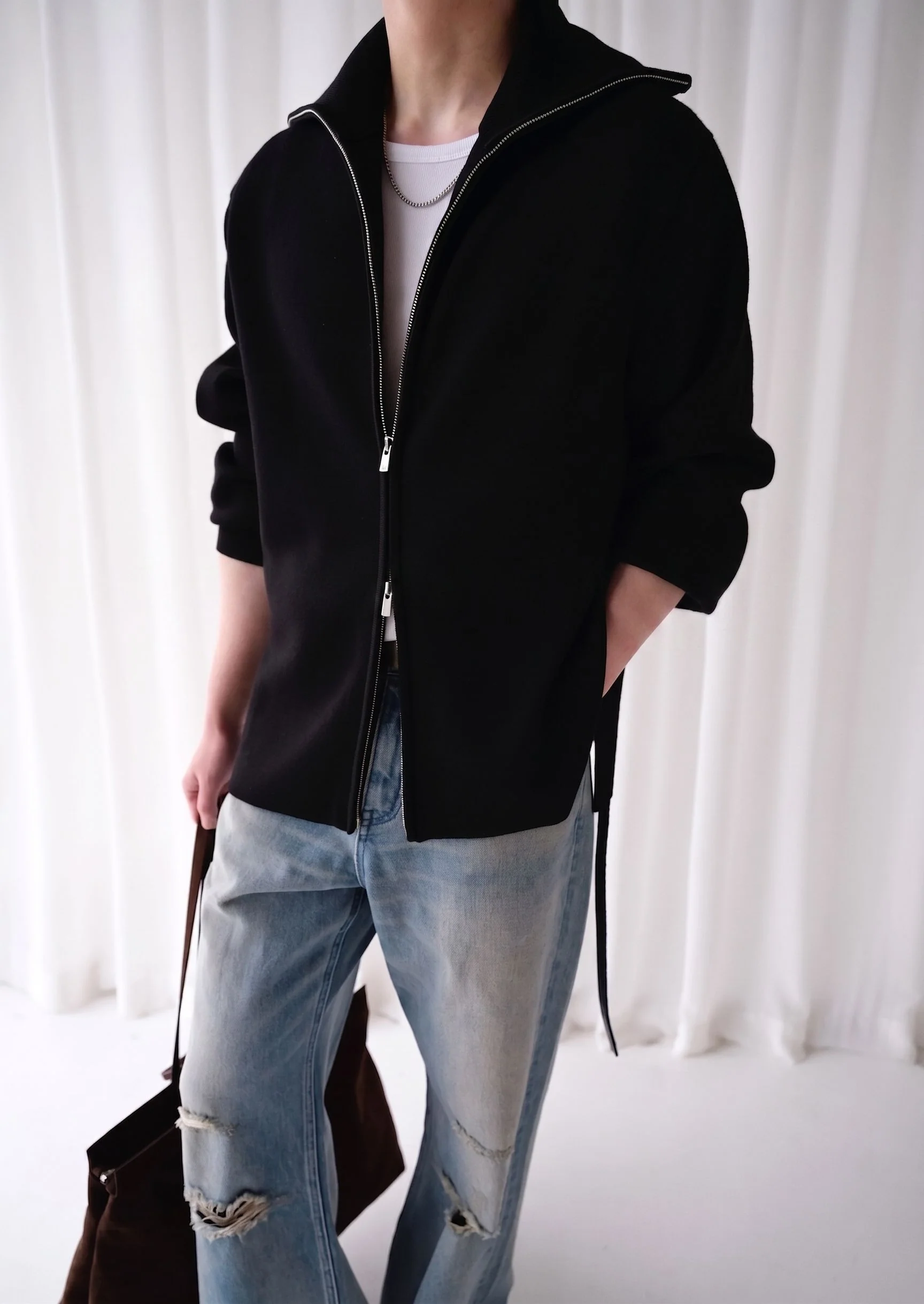 Funnel Neck Zip Cardigan - Image 5
