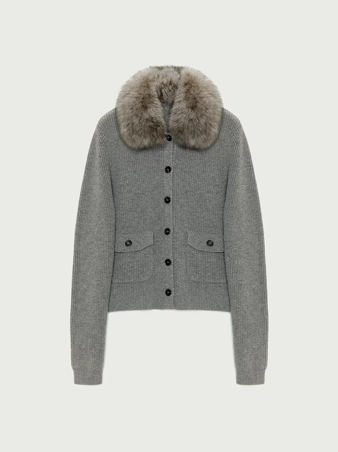 Fur Collar Cardigan - Image 5