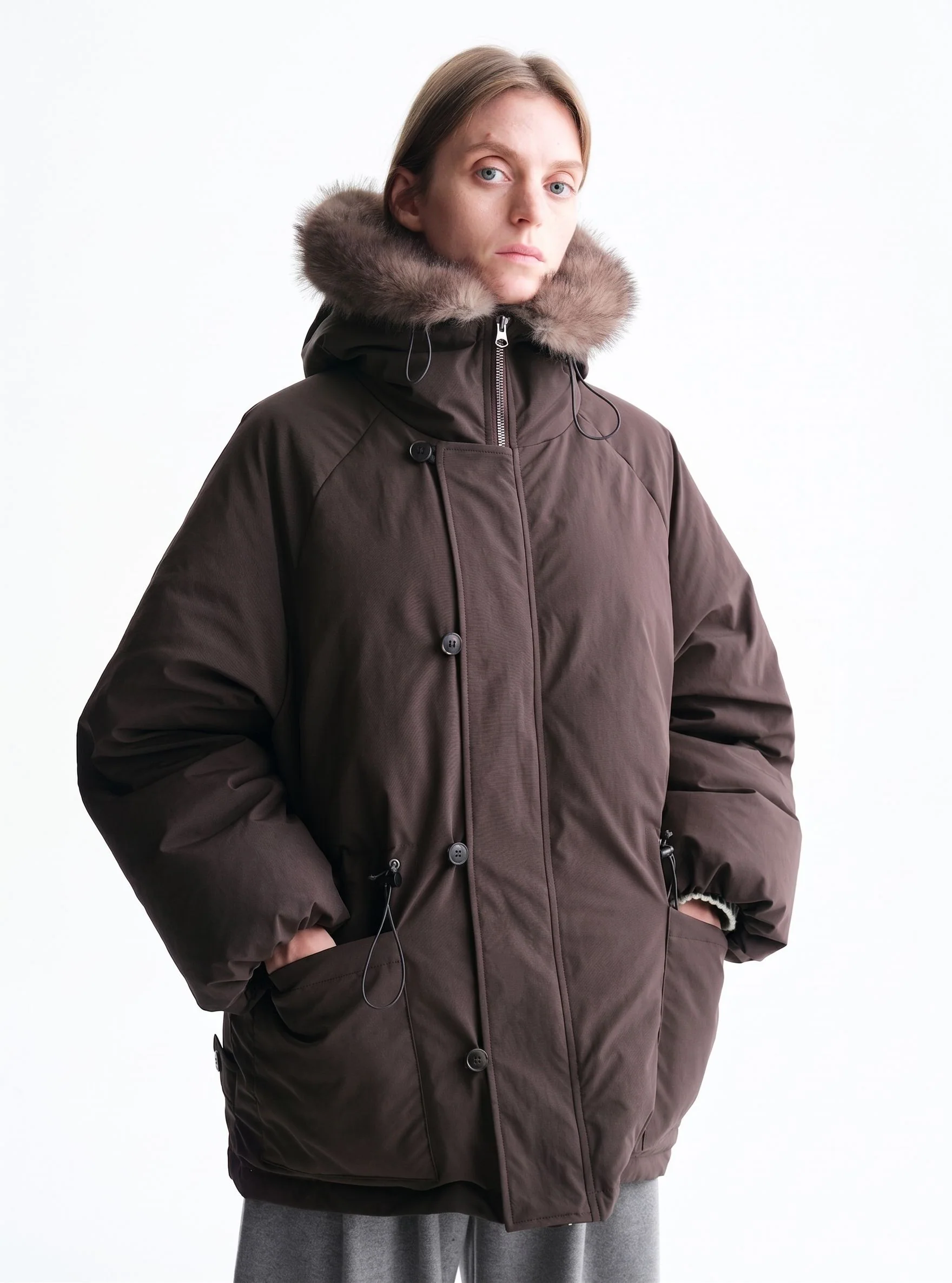 Fur Collar Down Jacket - Image 7