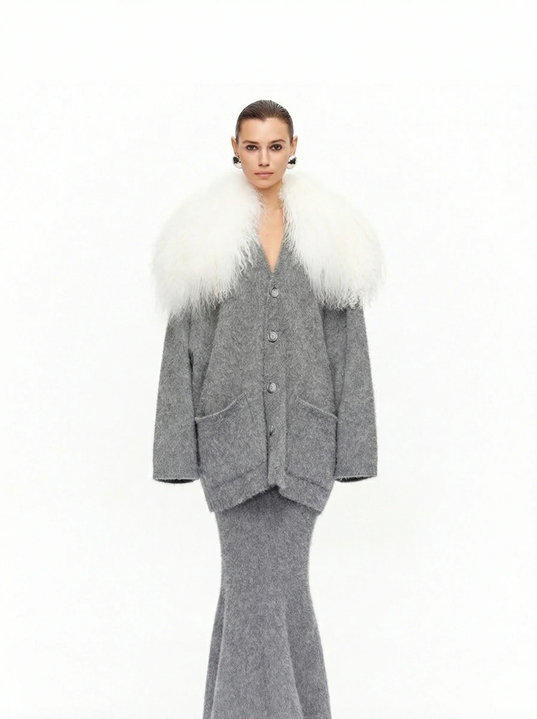 Fur-Collar Knit Set - Image 4