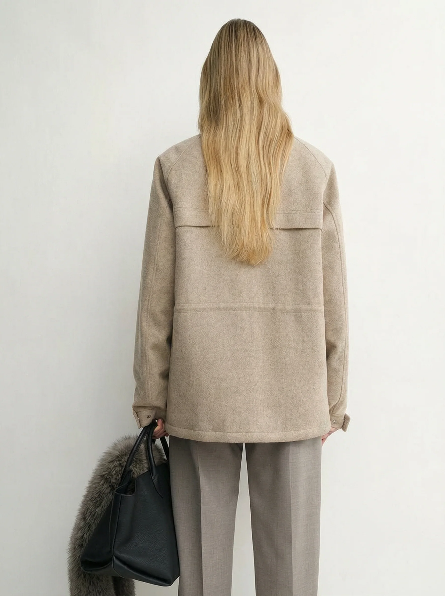 Fur Collar Wool Parka - Image 2