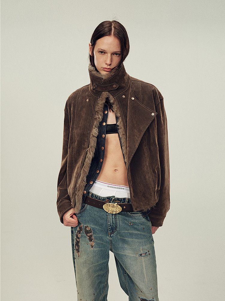 Fur-Lined Biker Jacket - Image 2