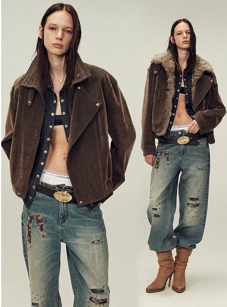 Fur-Lined Biker Jacket - Image 5