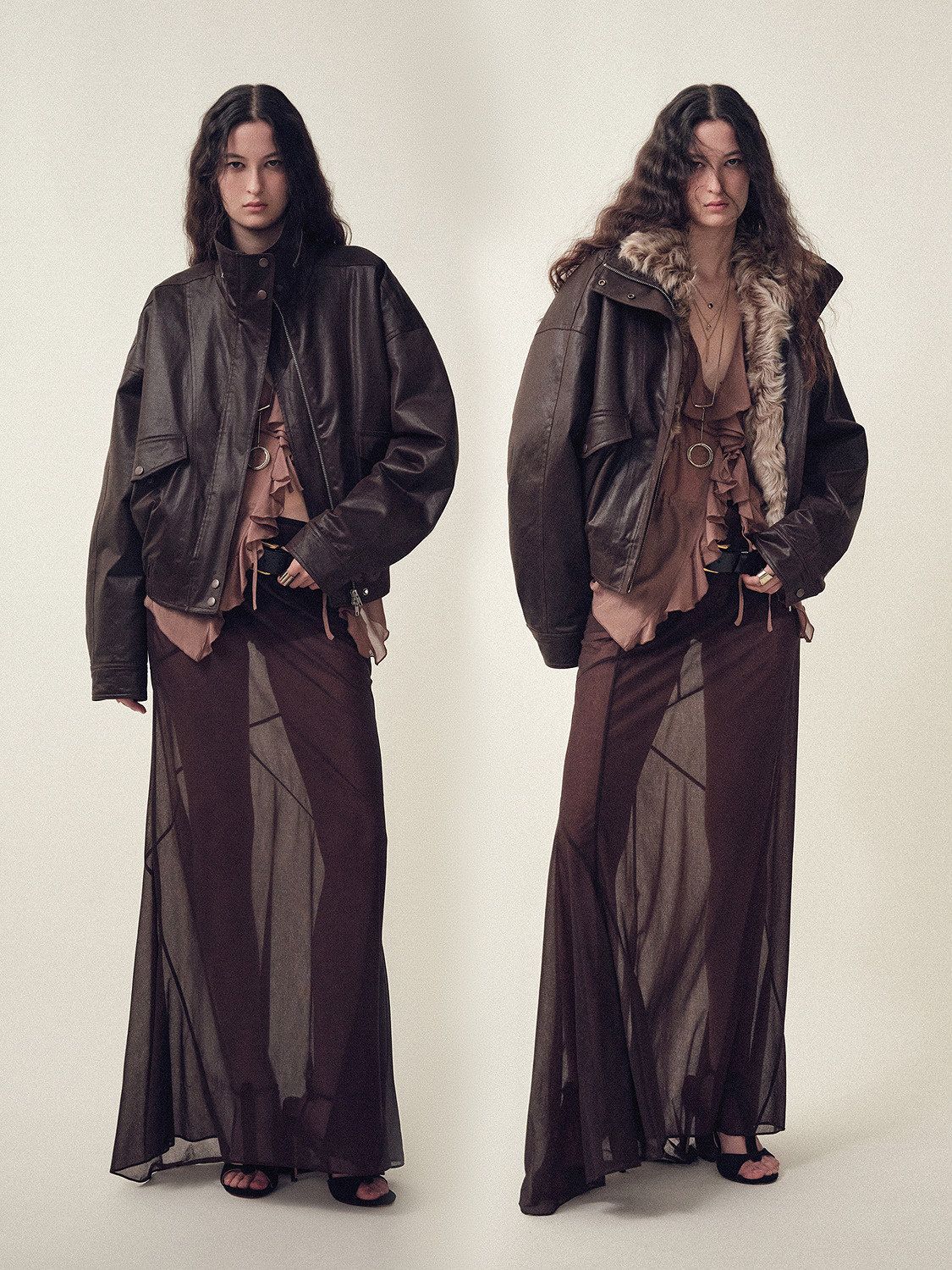 Fur-Lined Faux Leather Parka - Image 4