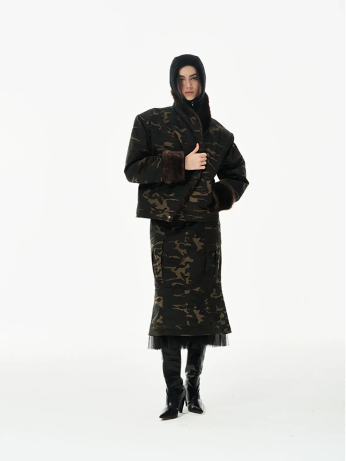 Fur-Trim Camo Jacket - Image 2