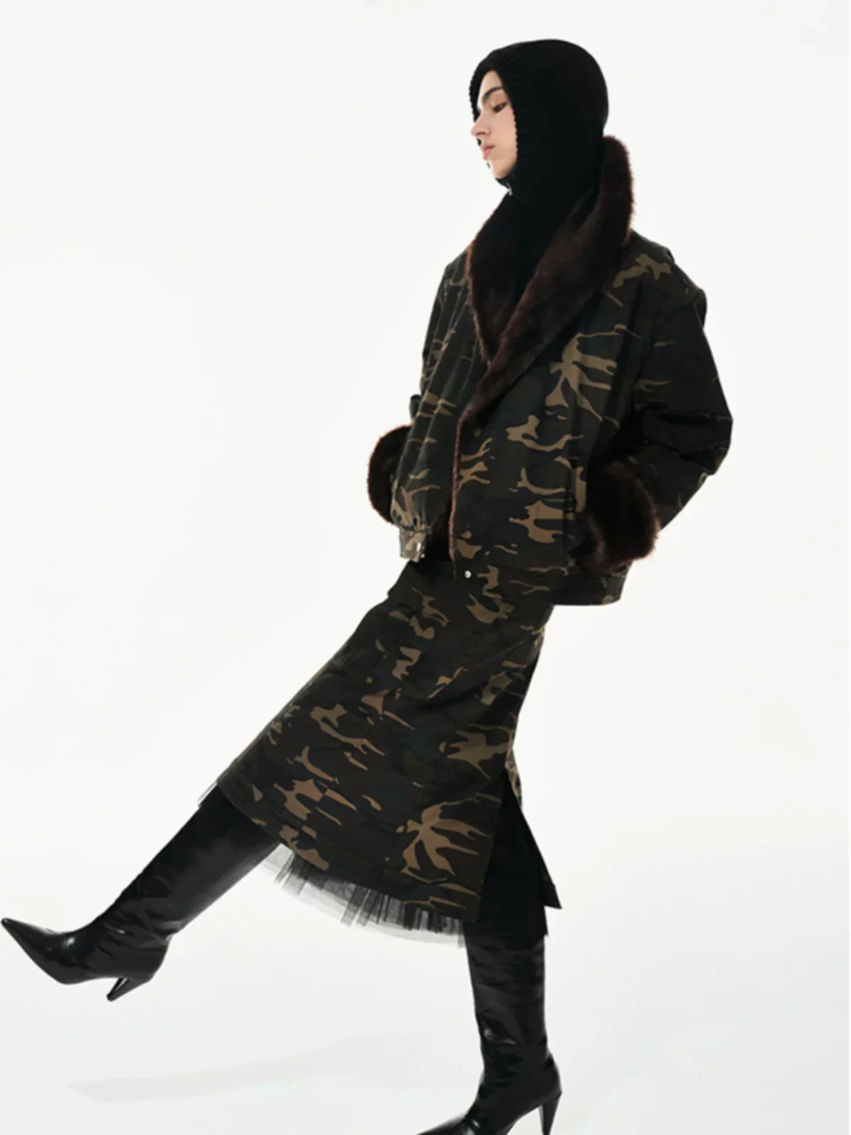 Fur-Trim Camo Jacket - Image 3