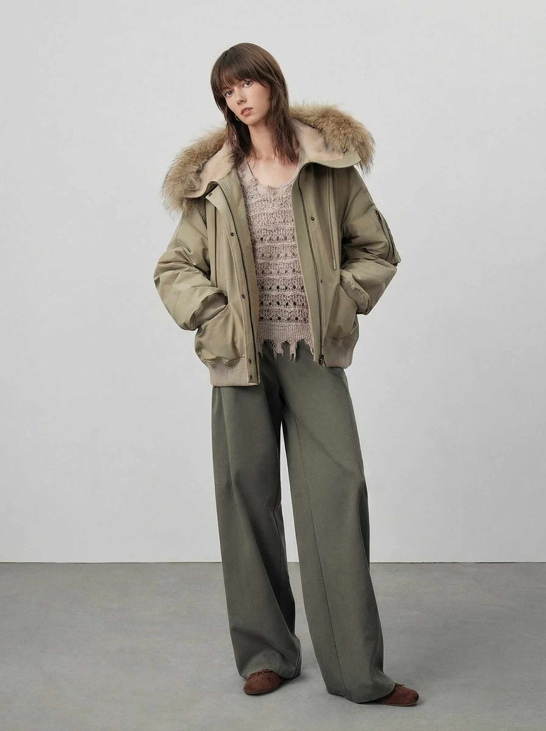 Fur-Trim Hooded Down Parka - Image 2