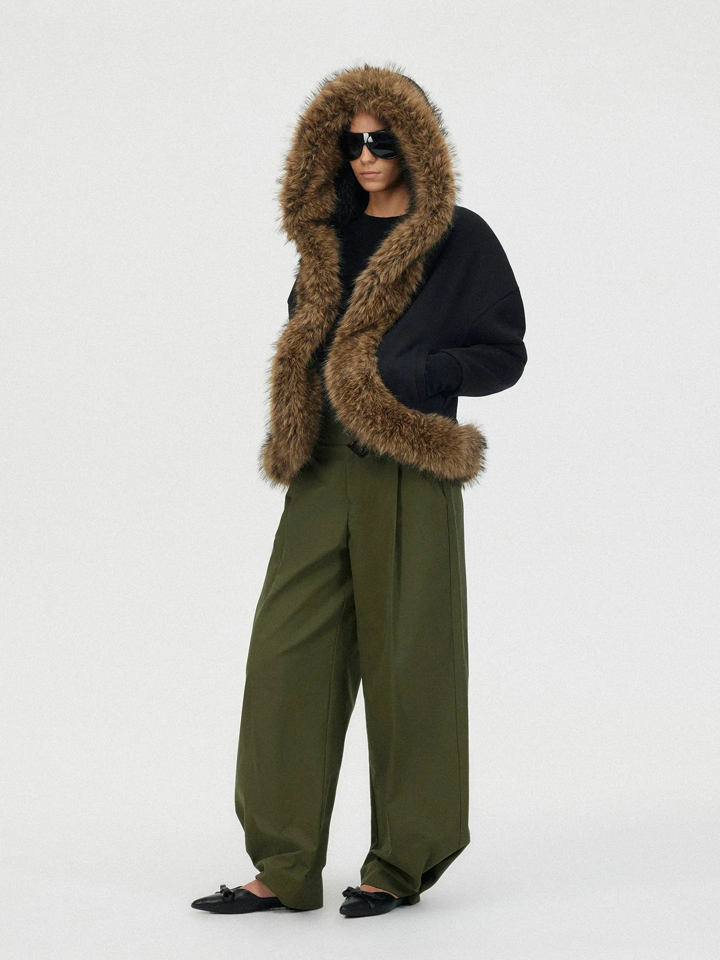 Fur-Trim Hooded Jacket