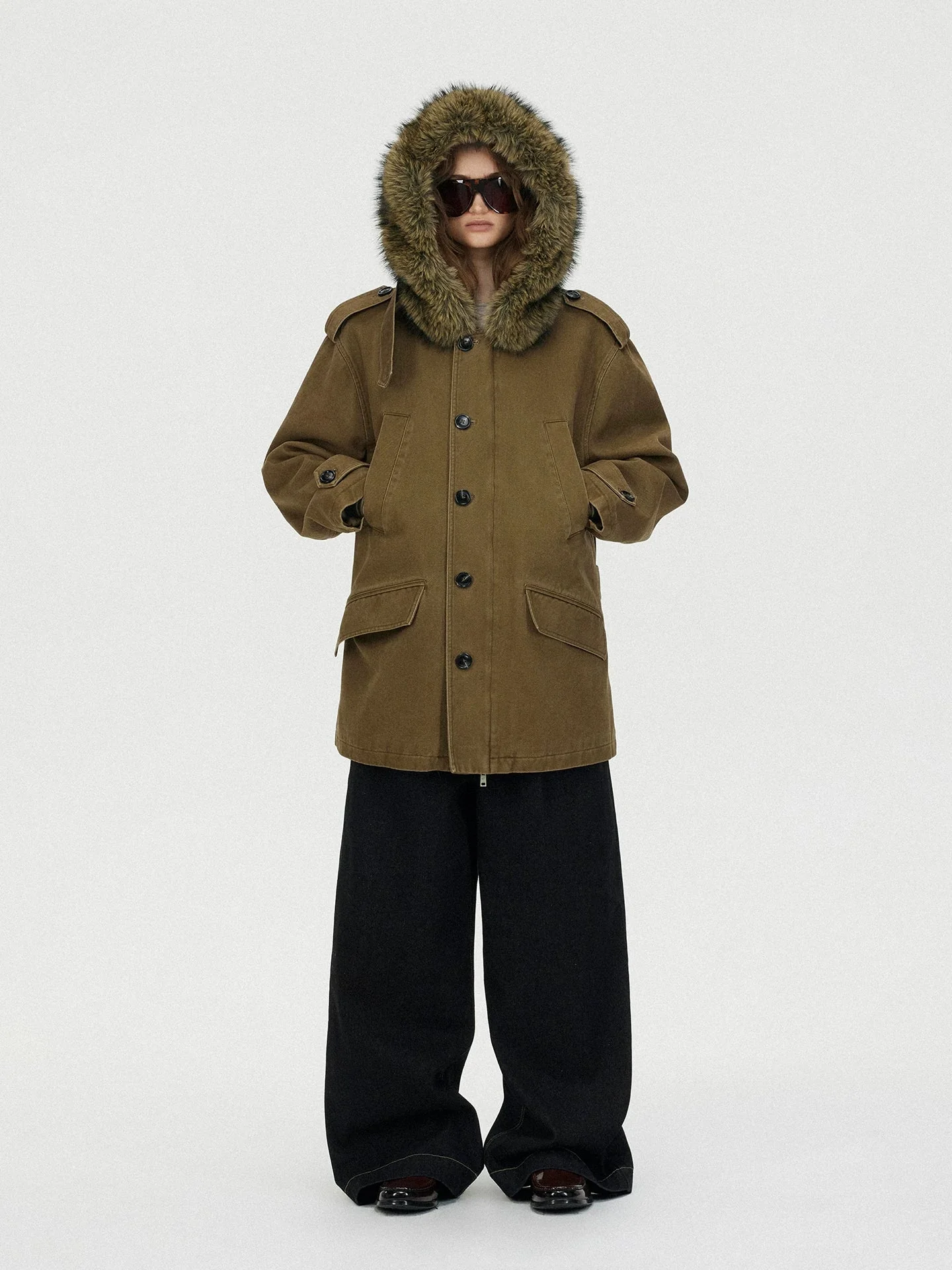 Fur-Trim Hooded Parka - Image 2