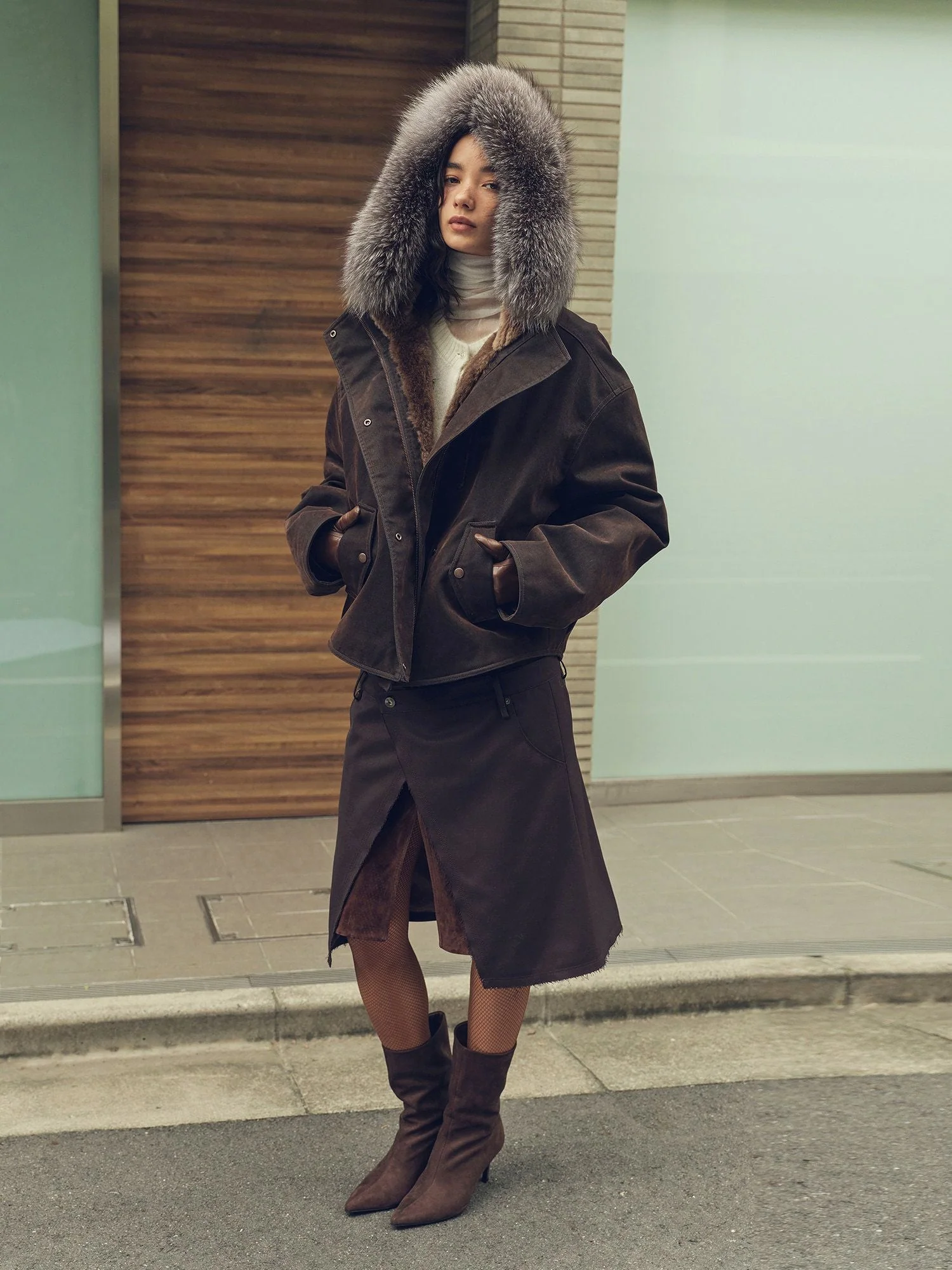 Fur-Trim Hooded Parka - Image 3