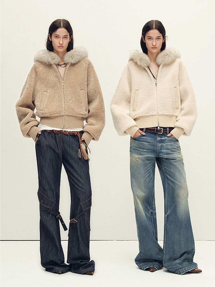 Fur-Trim Merino Shearling Hoodie - Image 5