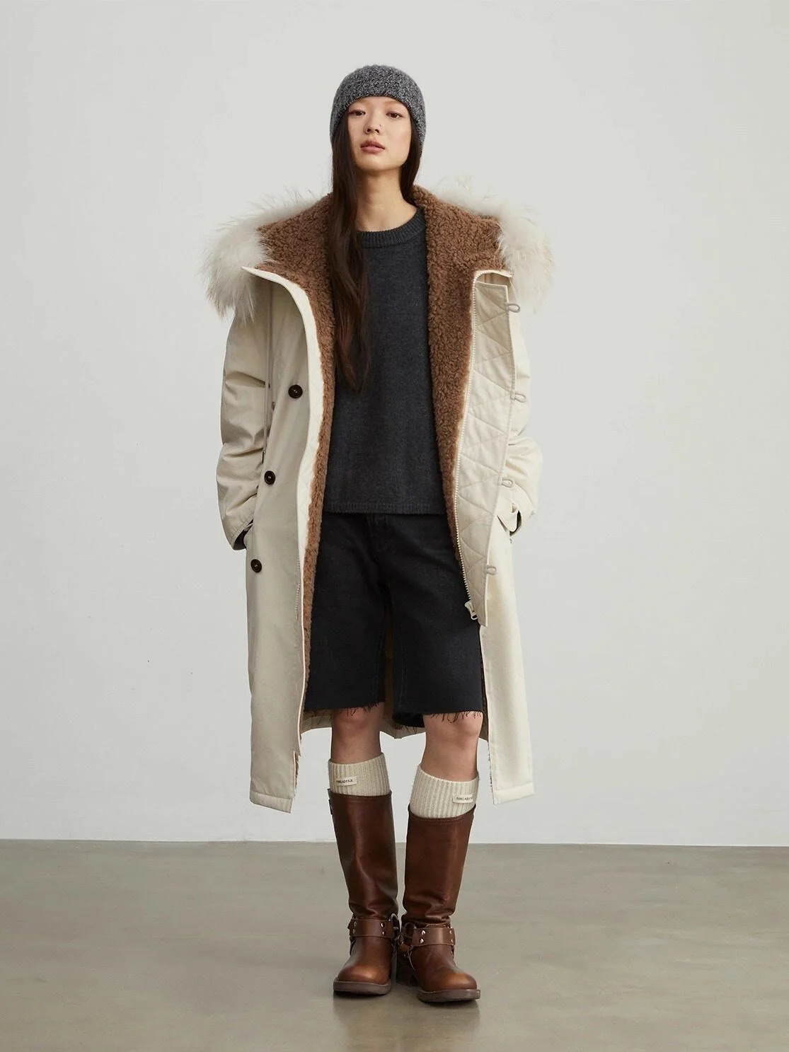 Fur-Trim Parka Coat - Image 2