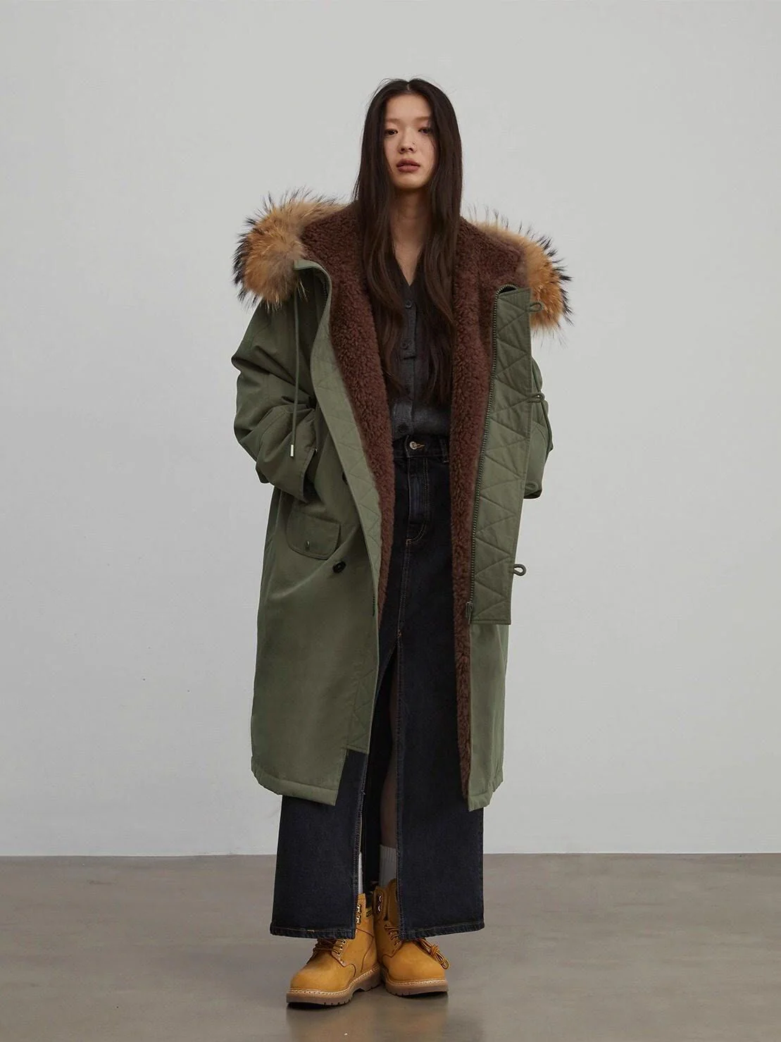 Fur-Trim Parka Coat - Image 4