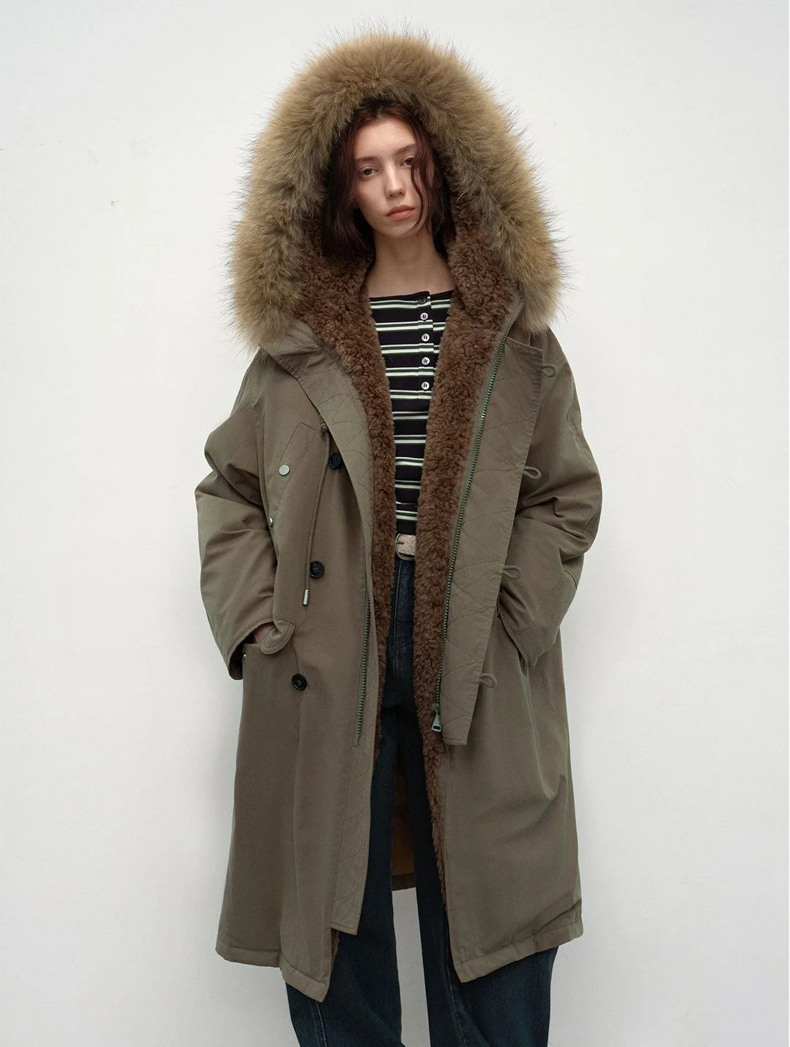 Fur-Trim Parka Coat - Image 7
