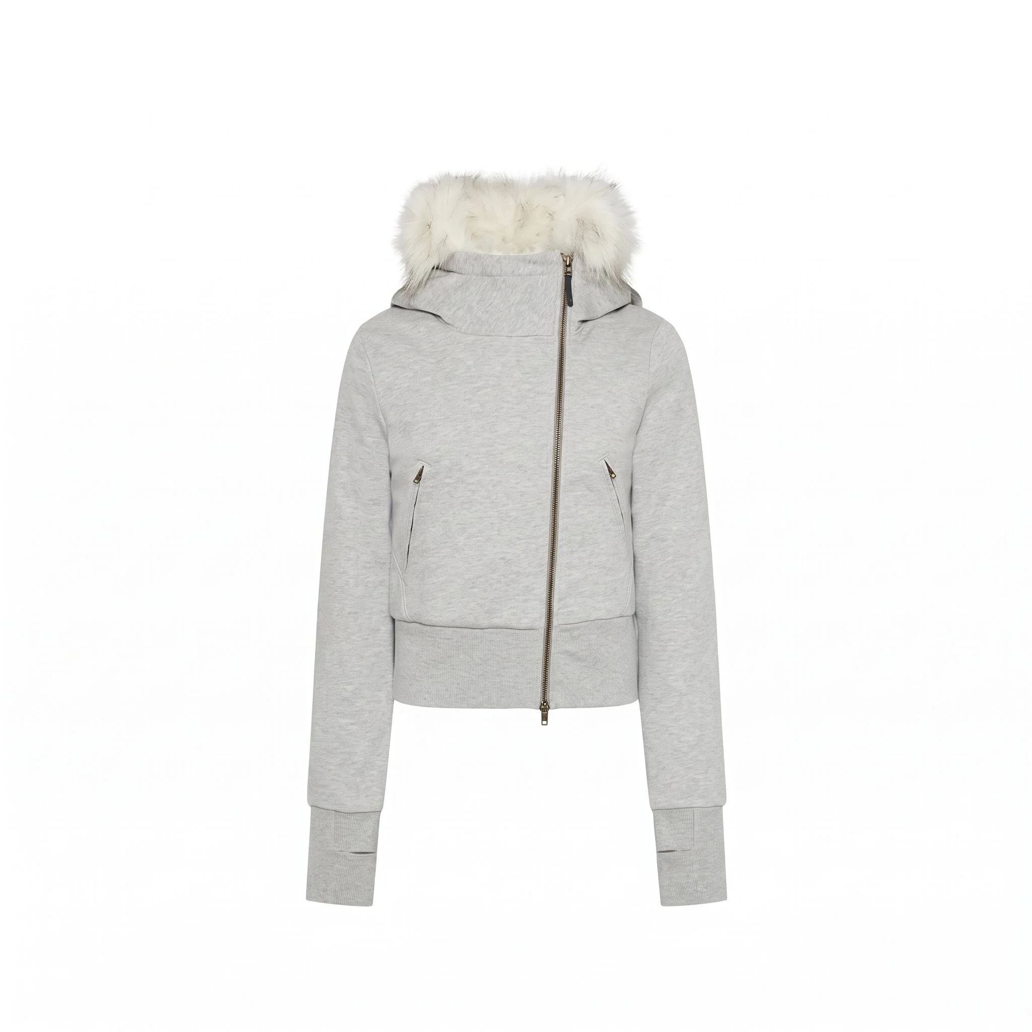 Fur Trim Zip Hoodie - Image 10