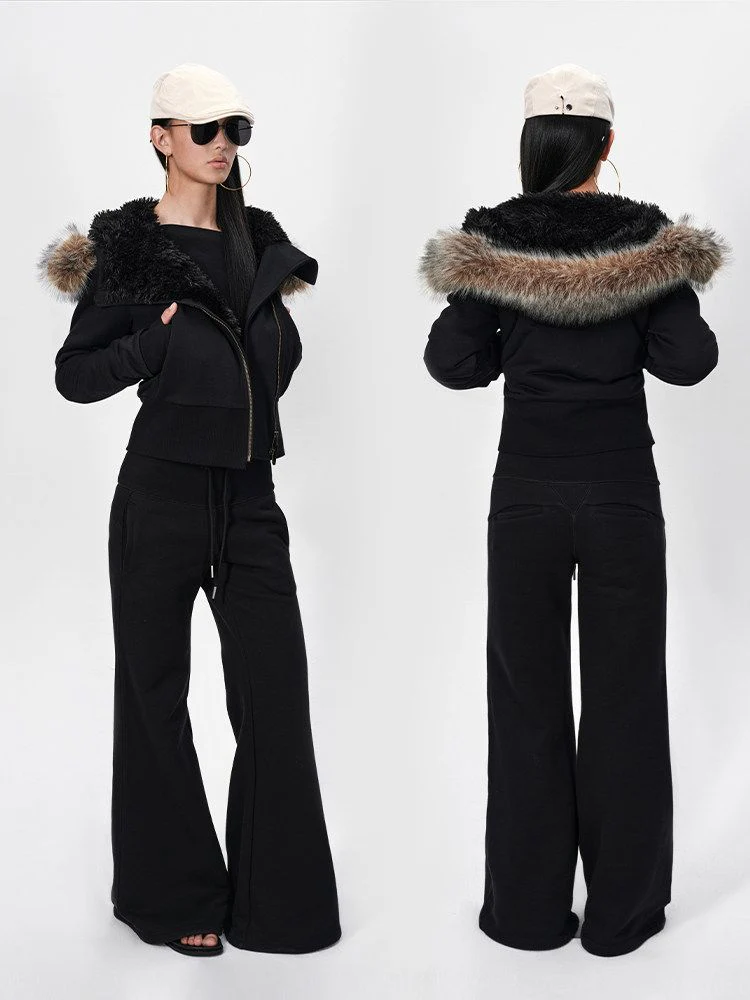 Fur Trim Zip Hoodie - Image 2
