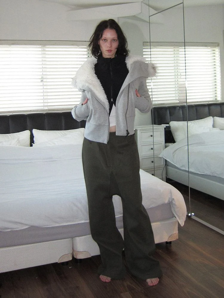 Fur Trim Zip Hoodie - Image 5