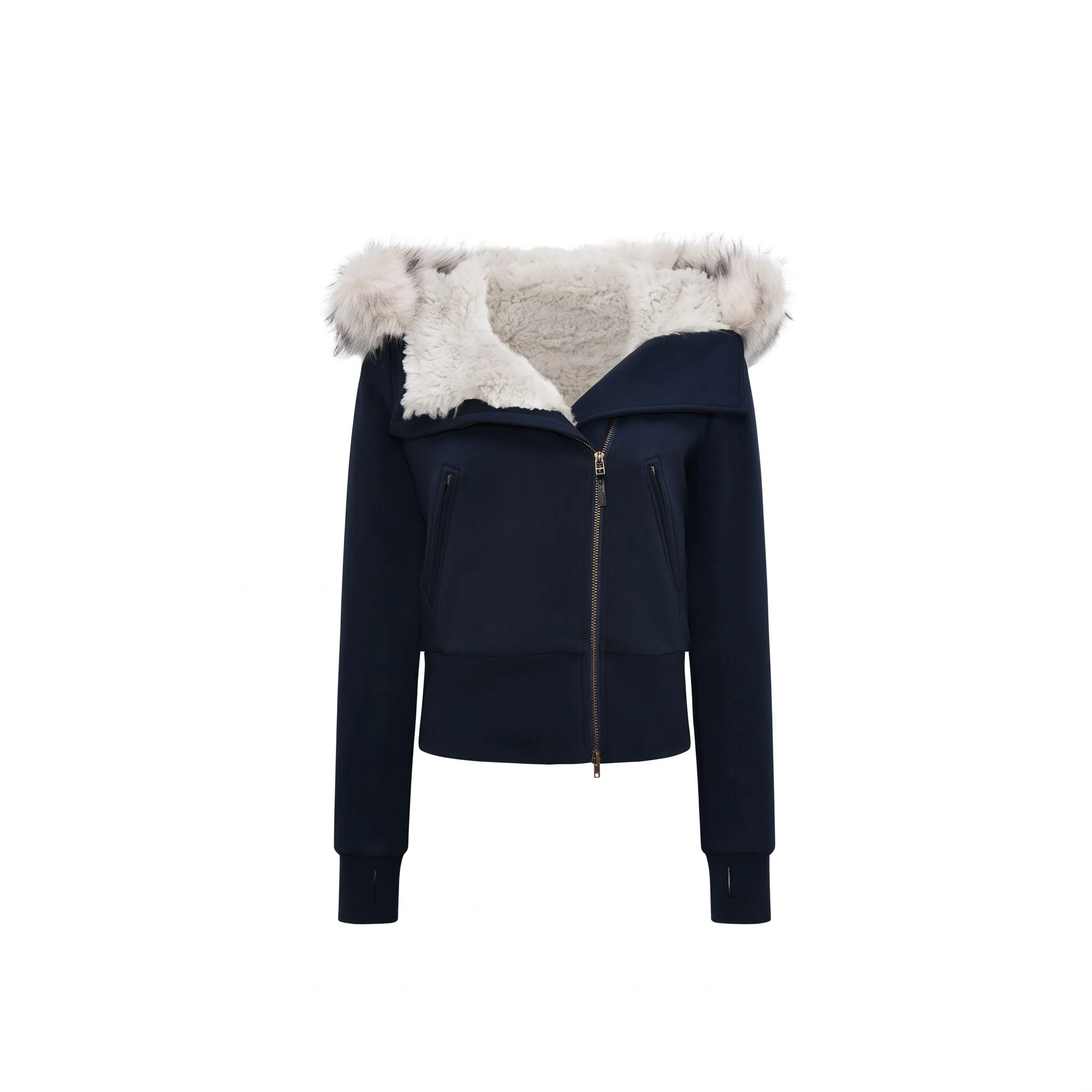 Fur Trim Zip Hoodie - Image 8