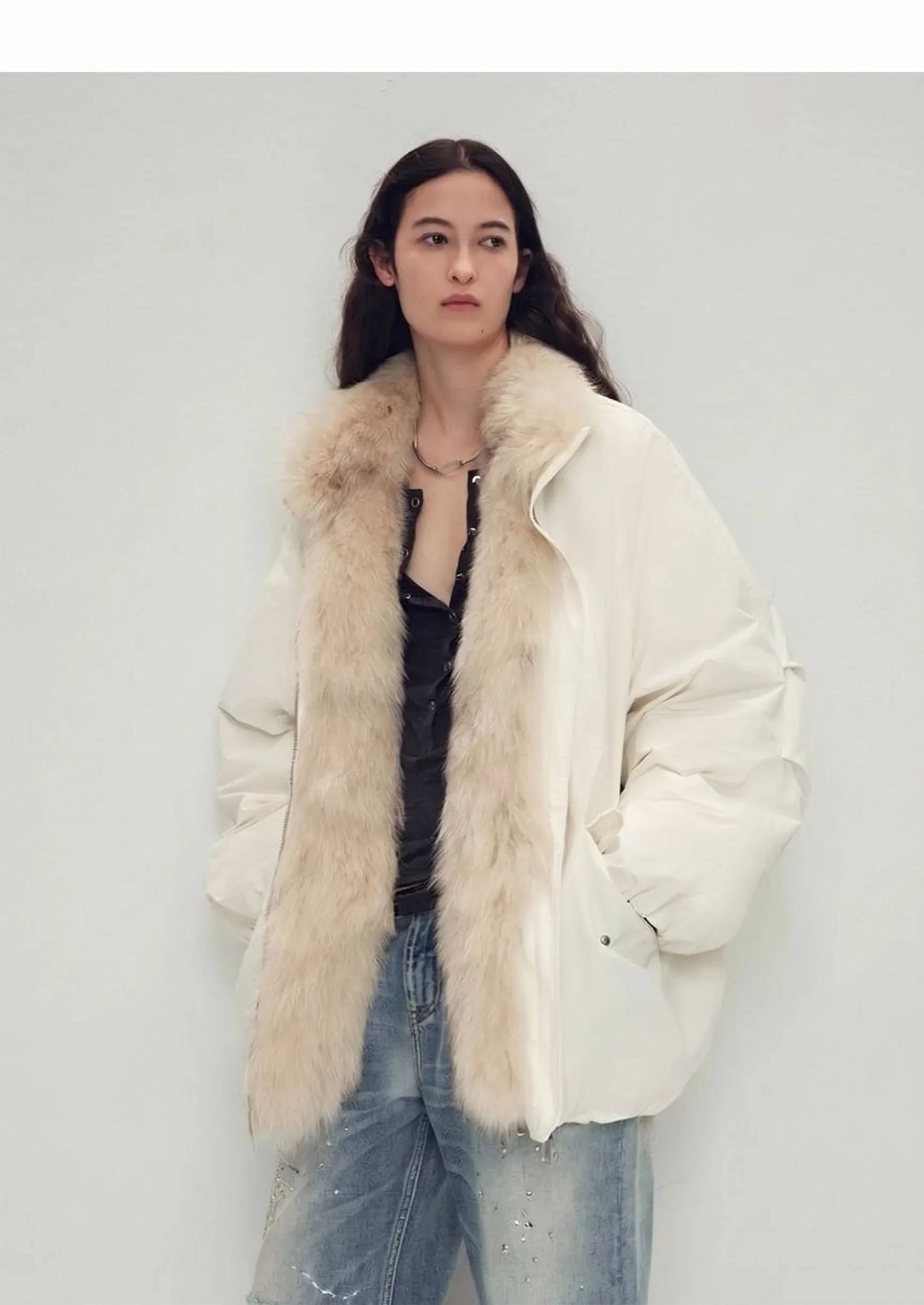 Fur-Trim Zip Puffer - Image 2