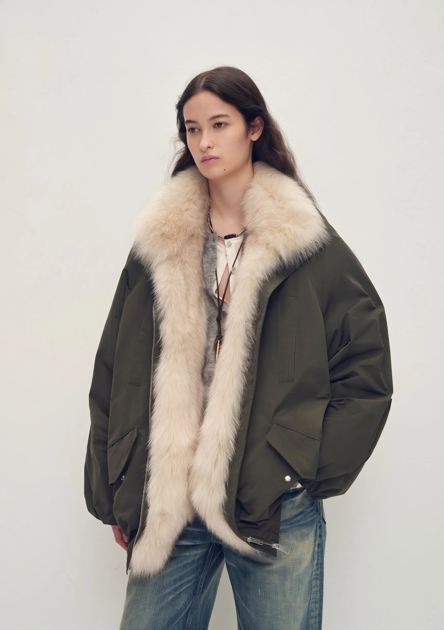 Fur-Trim Zip Puffer - Image 3
