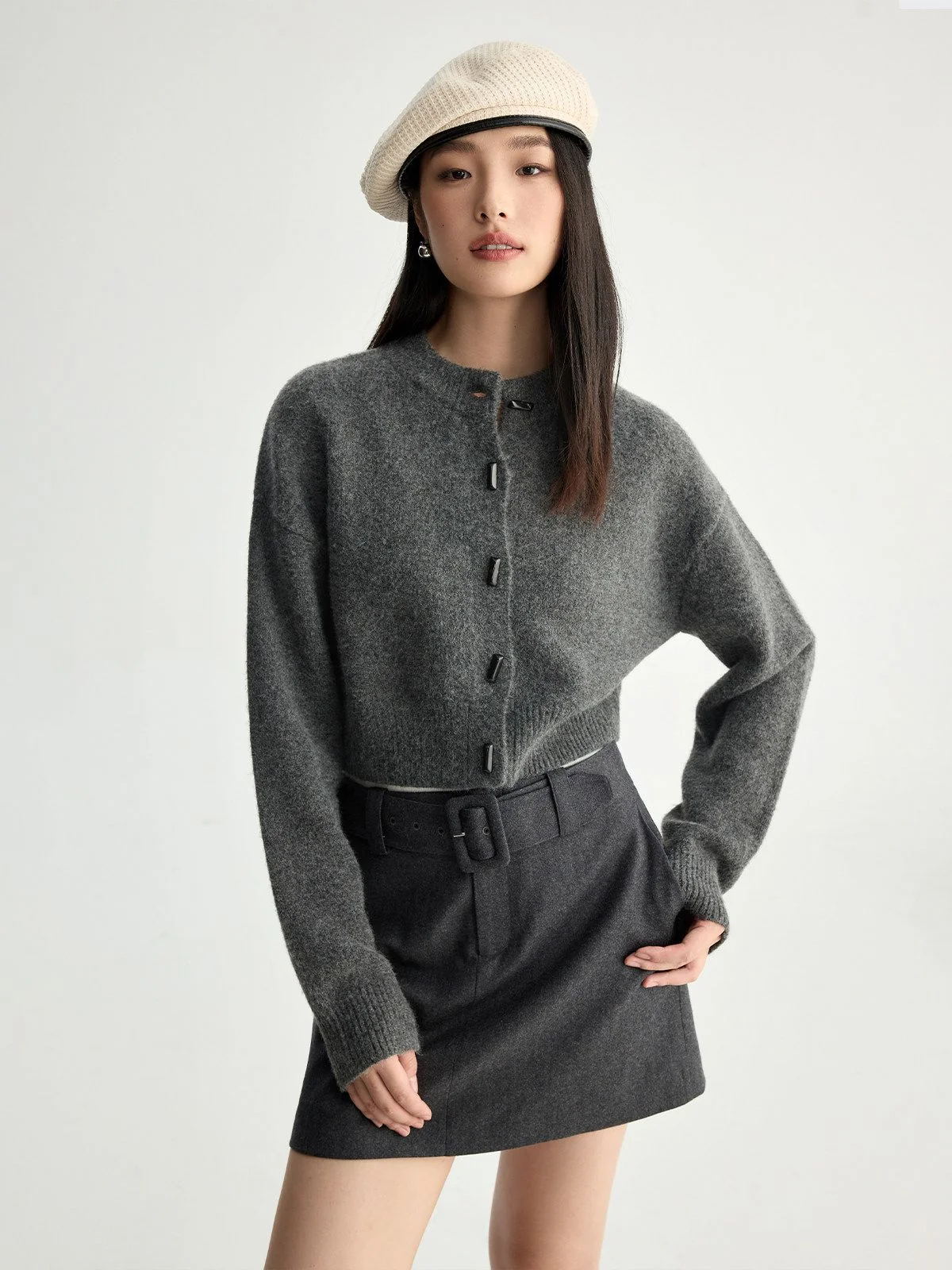 Fuzzy Button Cardigan - Image 3
