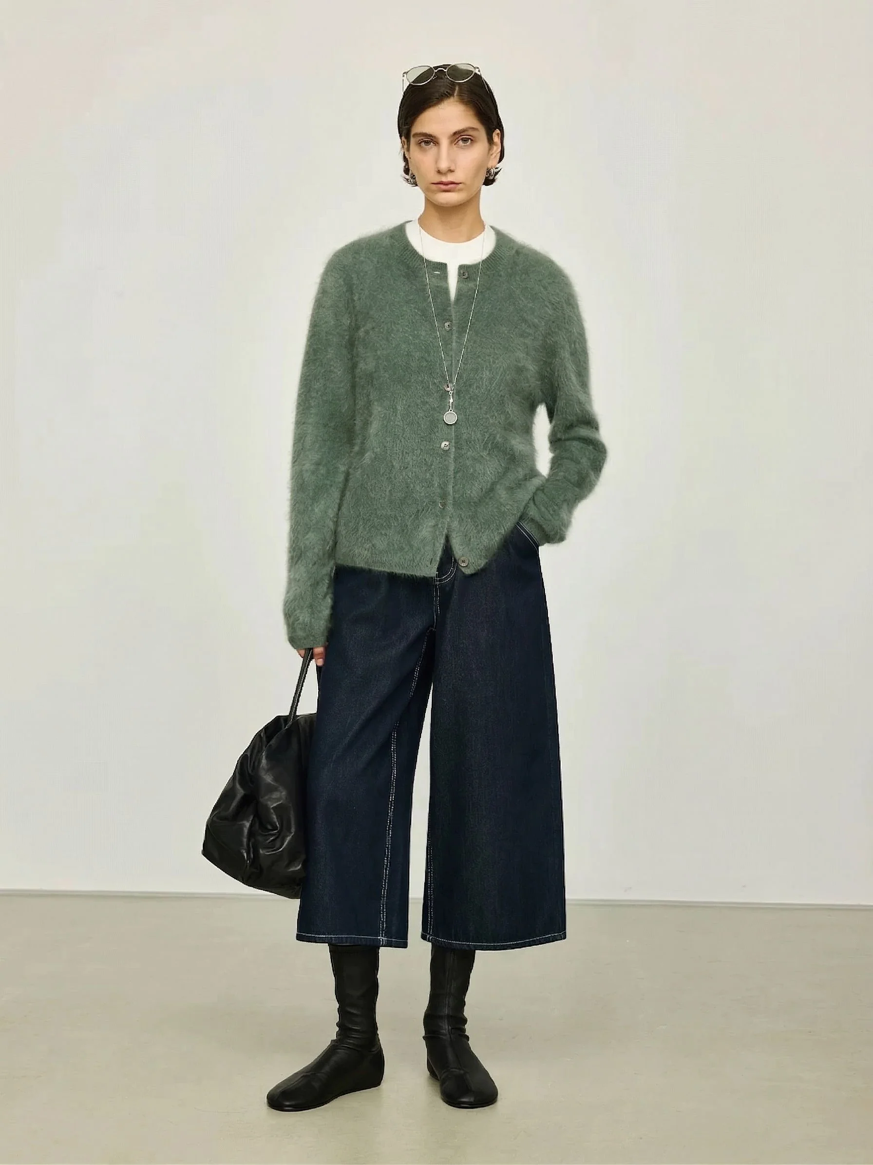 Fuzzy Cashmere Cardigan