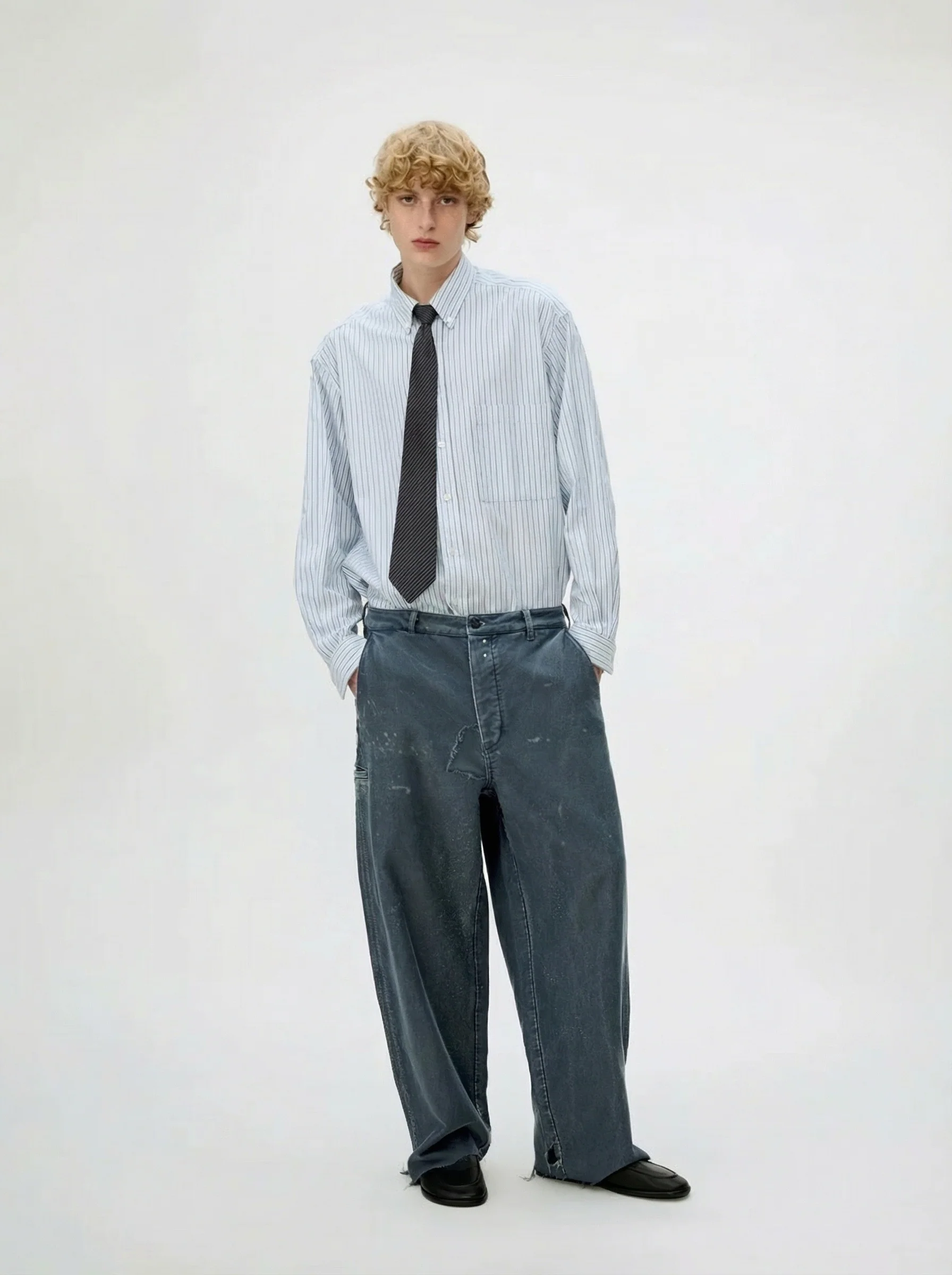 Garment-Dyed Moleskin Cropped Tapered Pants