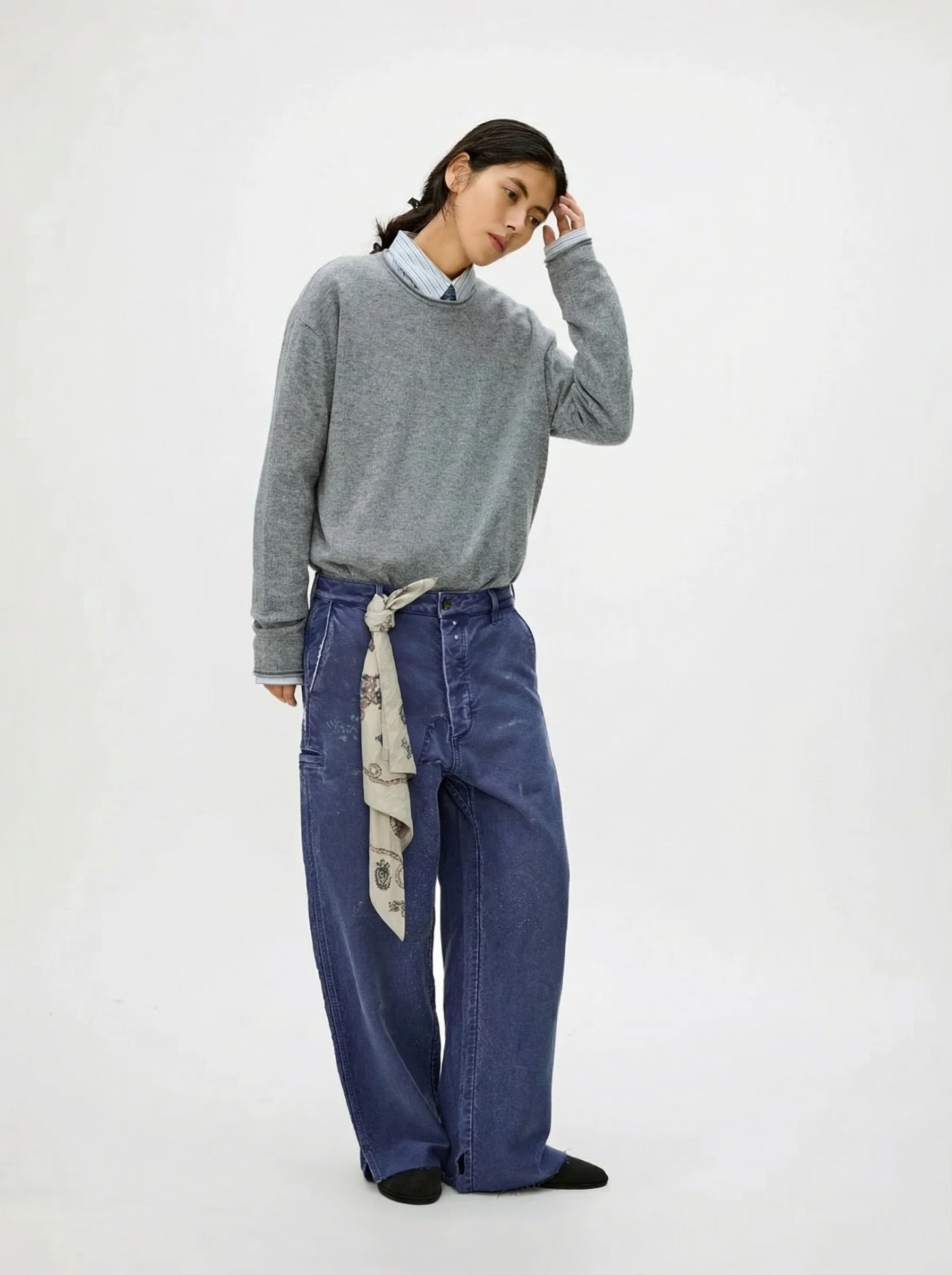 Garment-Dyed Moleskin Cropped Tapered Pants - Image 4