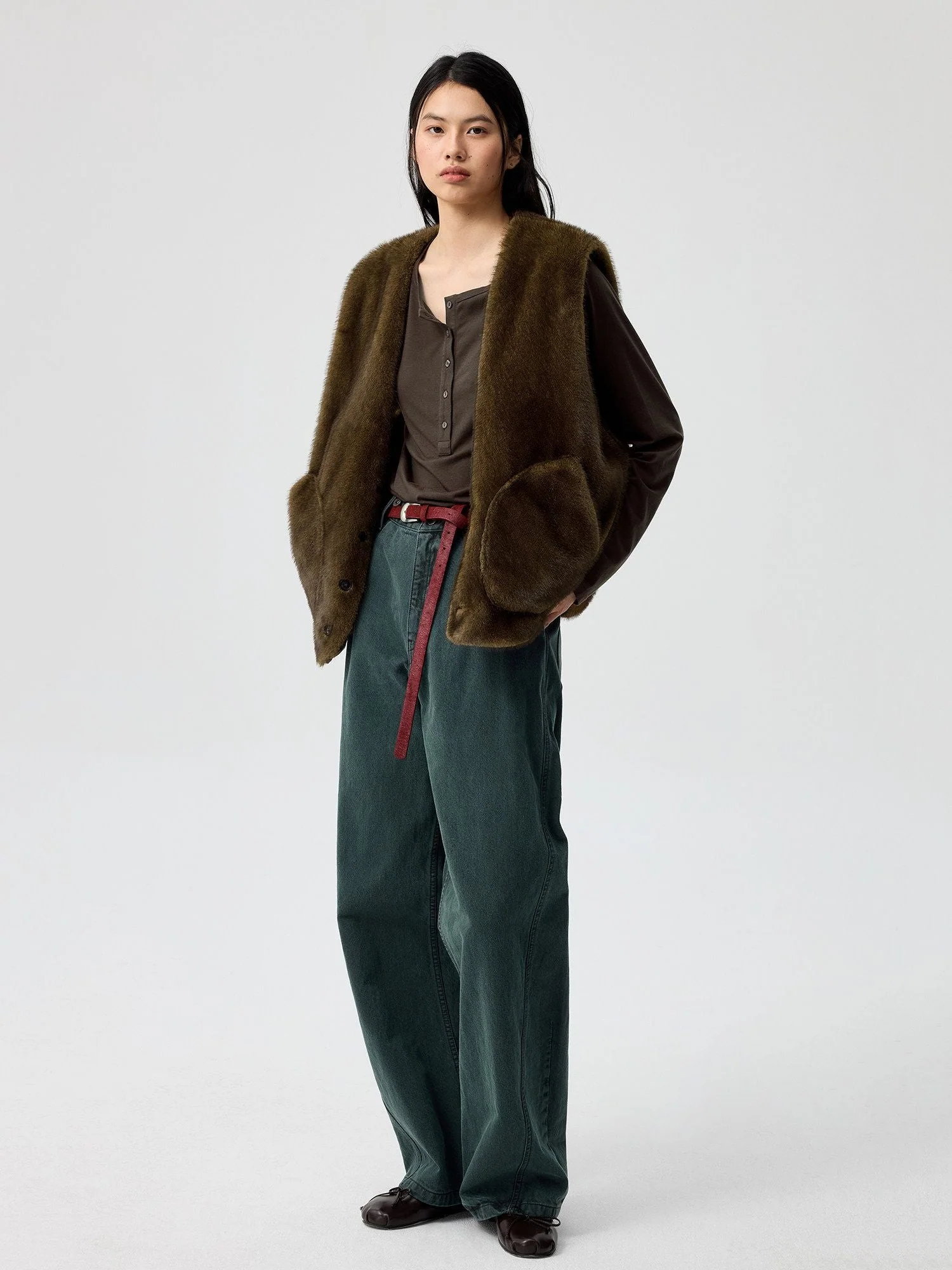 Garment-Dyed Wide Jeans - Image 3