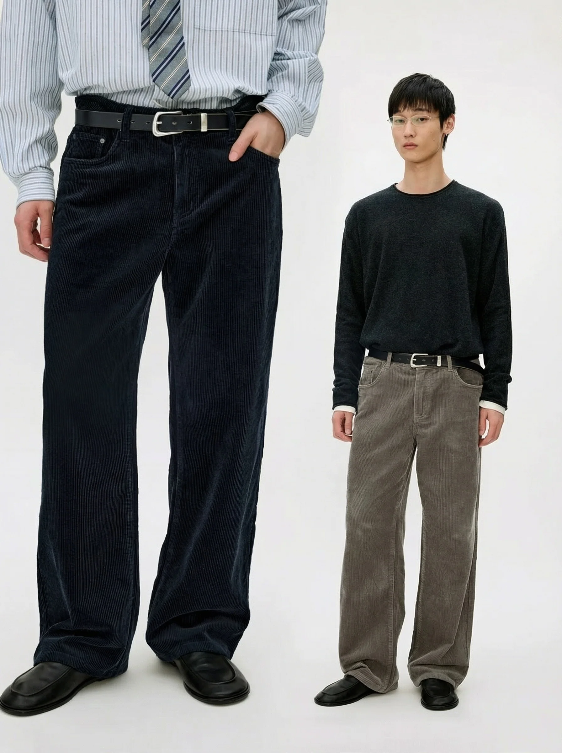 Garment-Washed 8-Wale Corduroy Straight Trousers - Image 6
