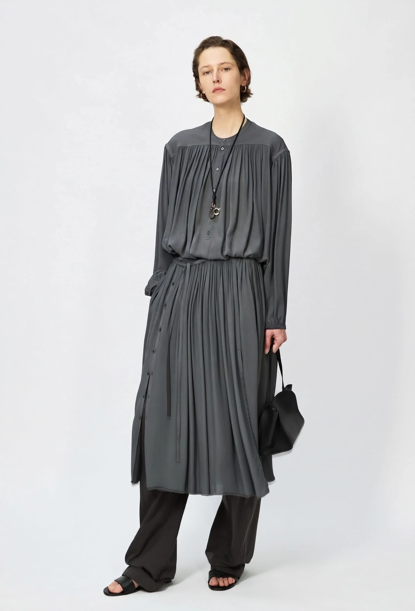 Gathered Button Blouse