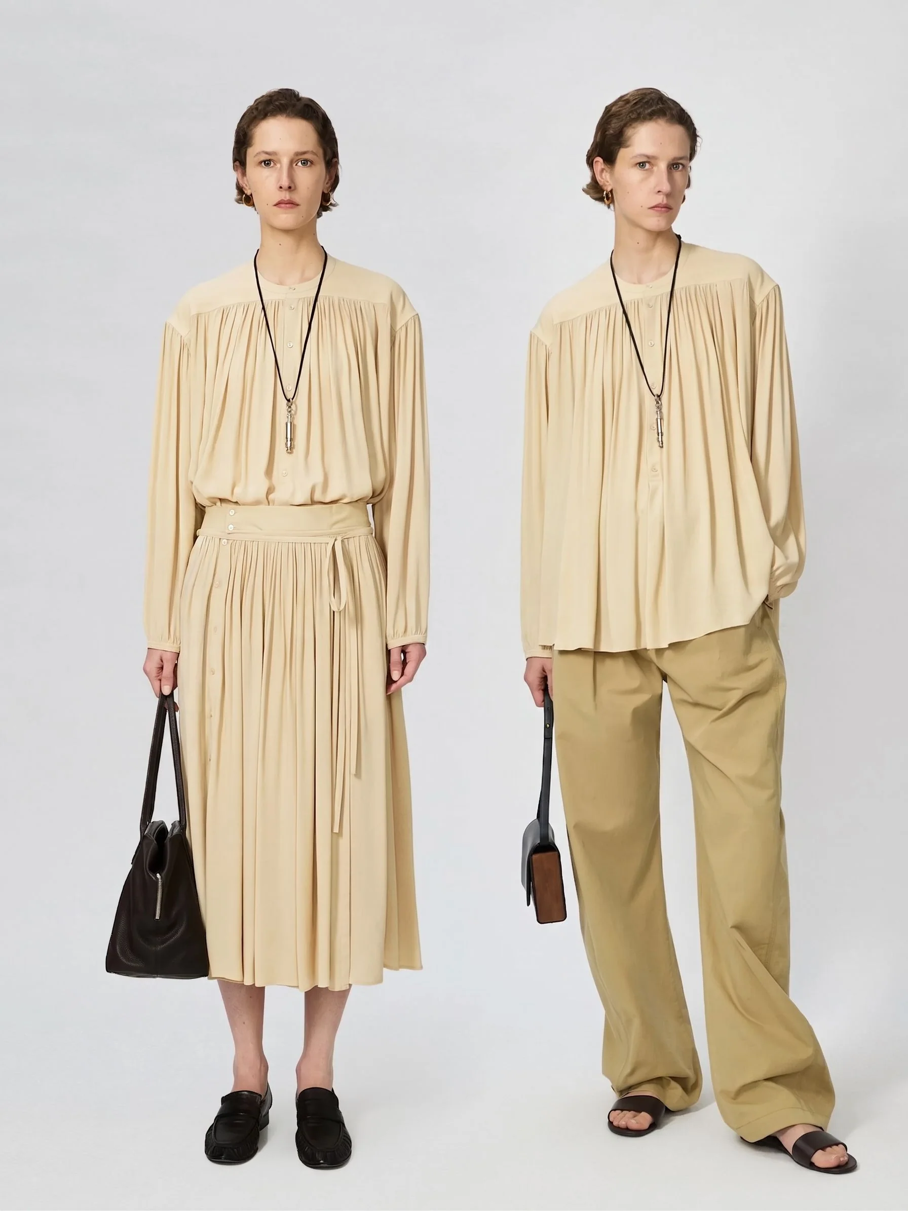 Gathered Button Blouse - Image 2