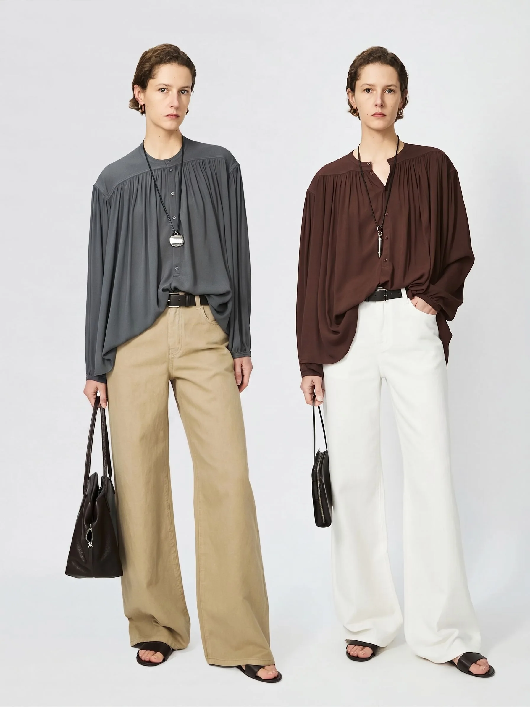 Gathered Button Blouse - Image 5
