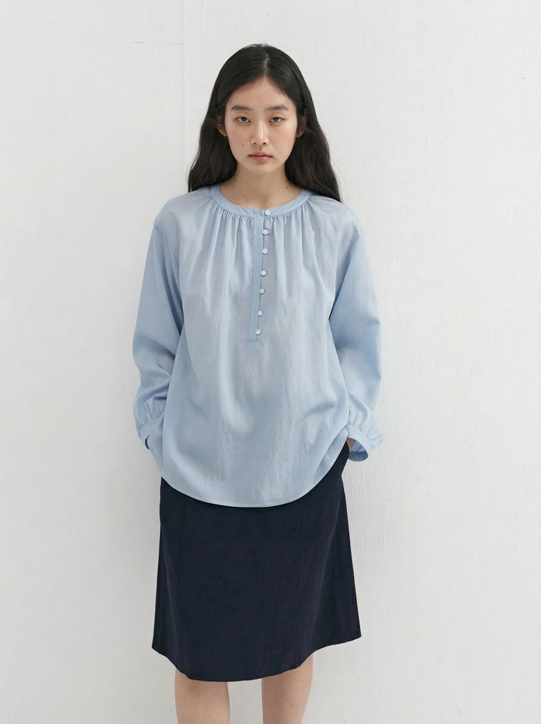 Gathered Button Blouse - Image 2