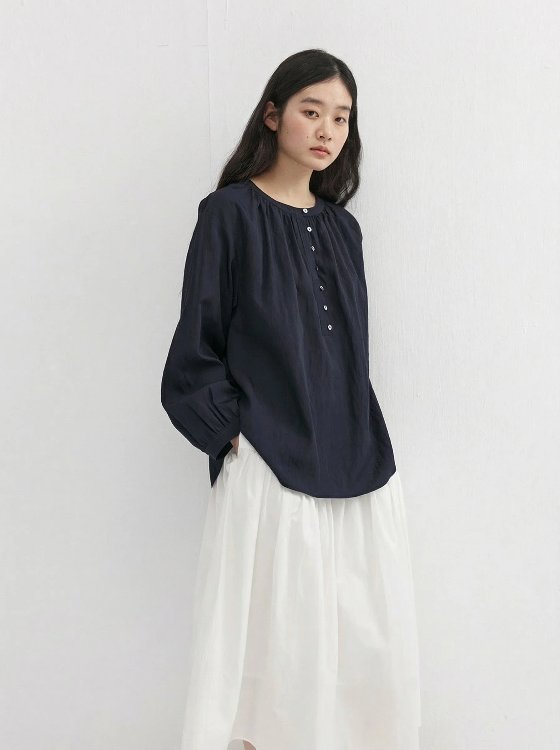 Gathered Button Blouse - Image 3