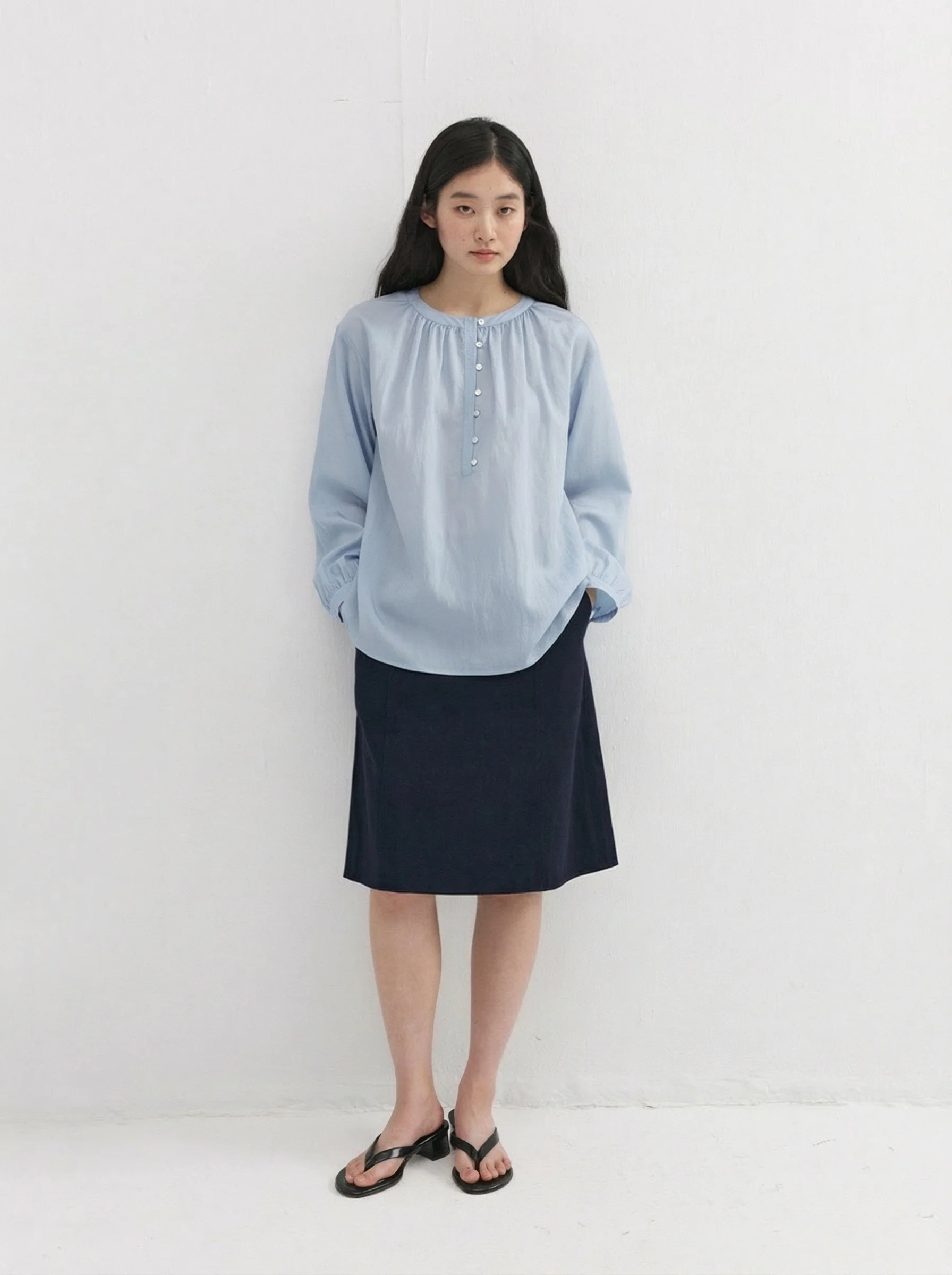 Gathered Button Blouse - Image 4