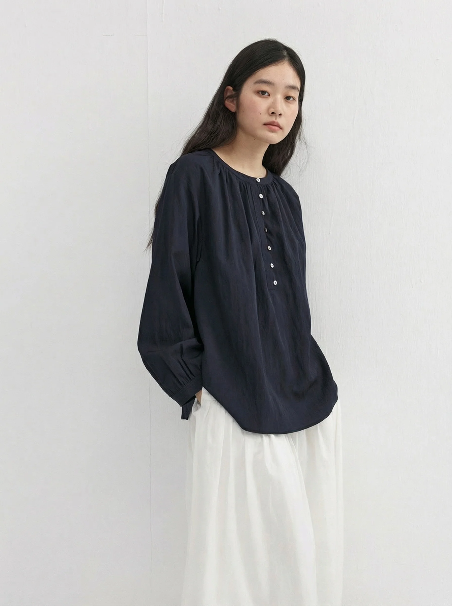 Gathered Button Blouse - Image 5