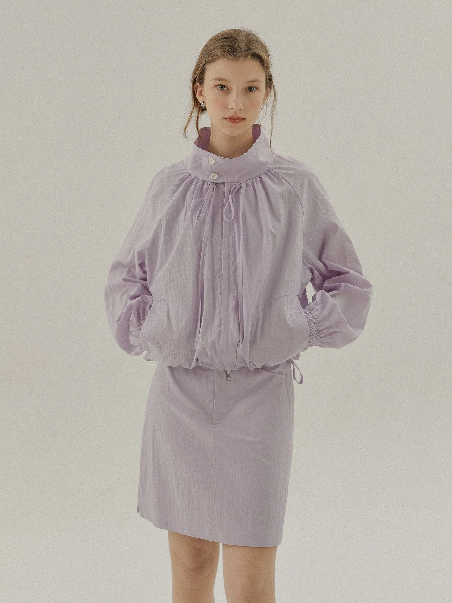 Gathered Collar Jacket - Image 2