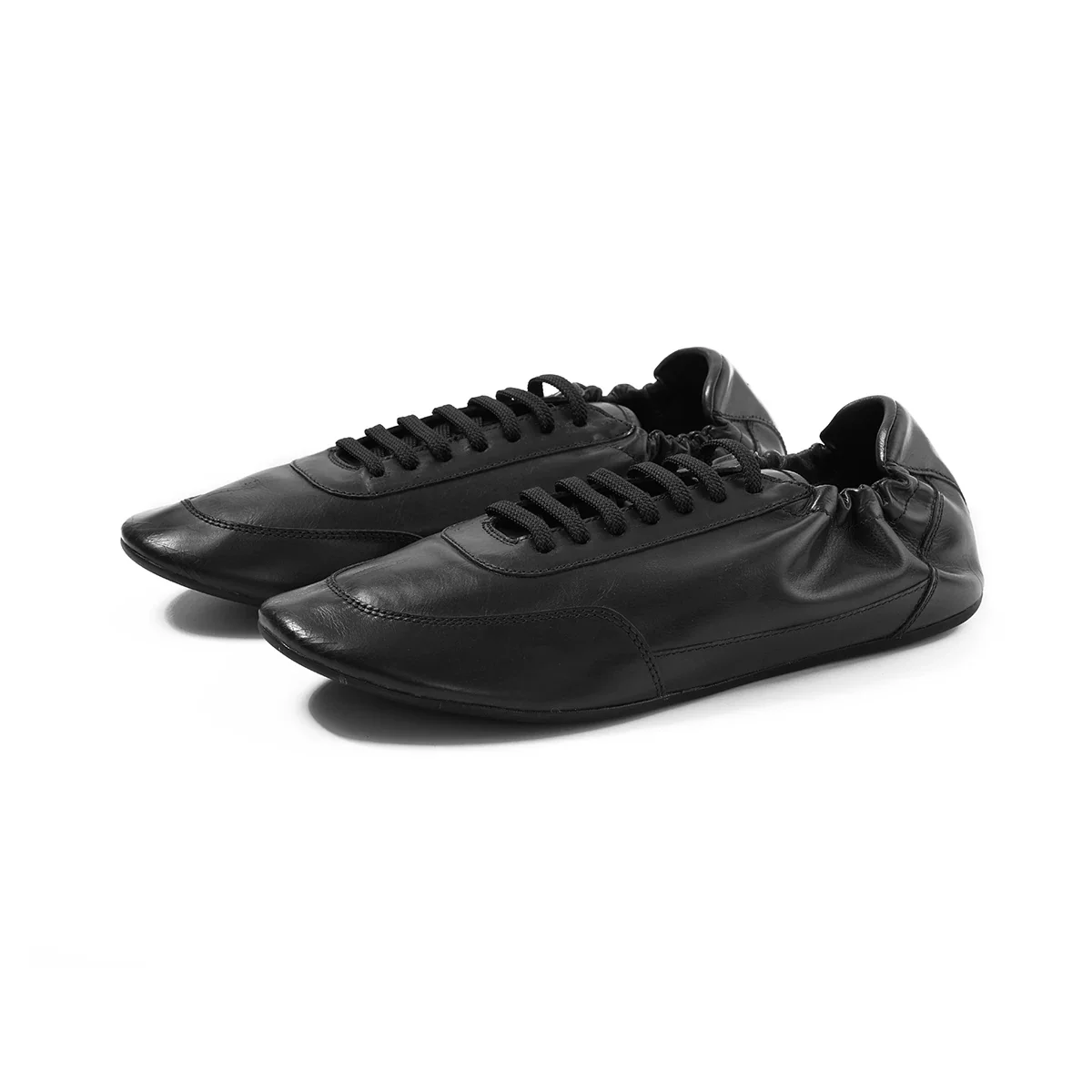Gathered Leather Sneakers - Image 2