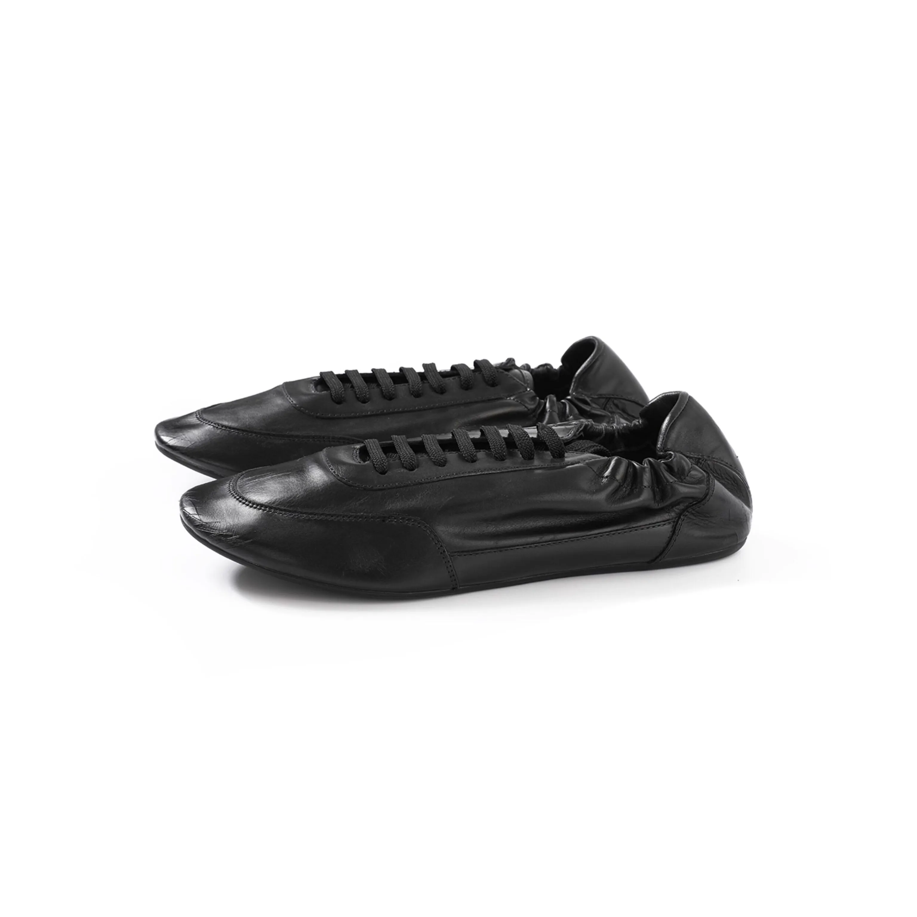 Gathered Leather Sneakers - Image 3