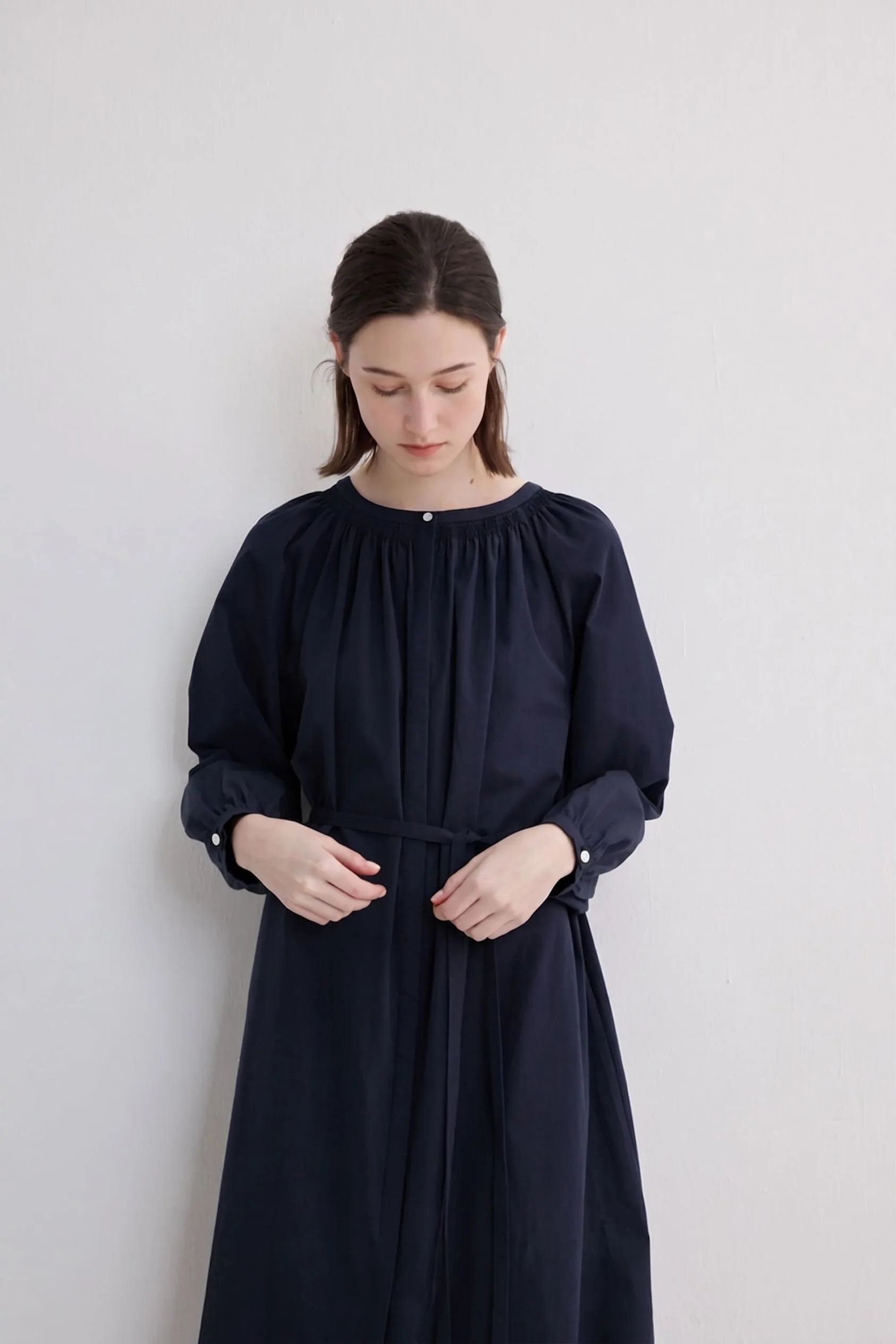 Gathered Neck Midi Dress - Image 3