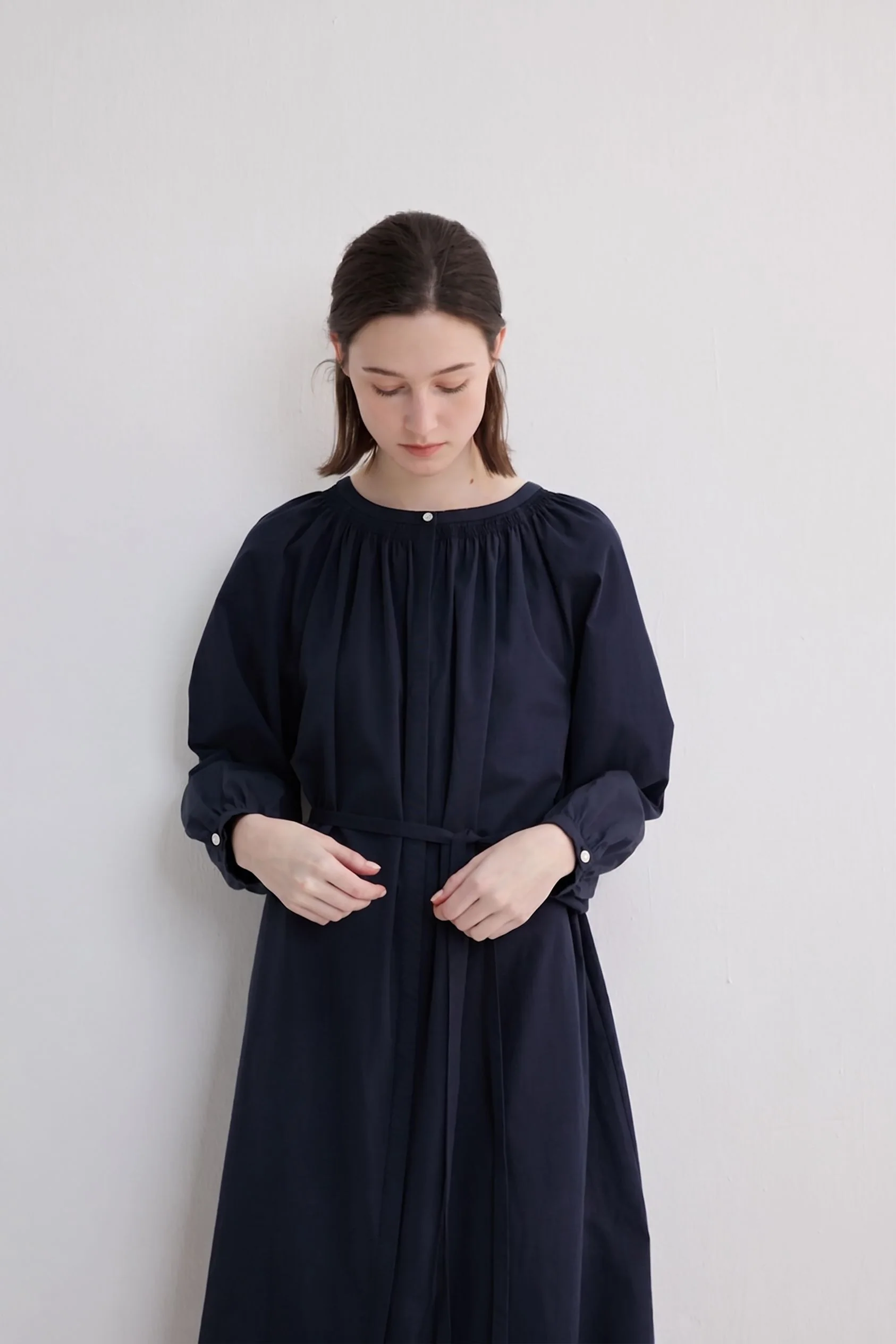 Gathered Neck Midi Dress - Image 6